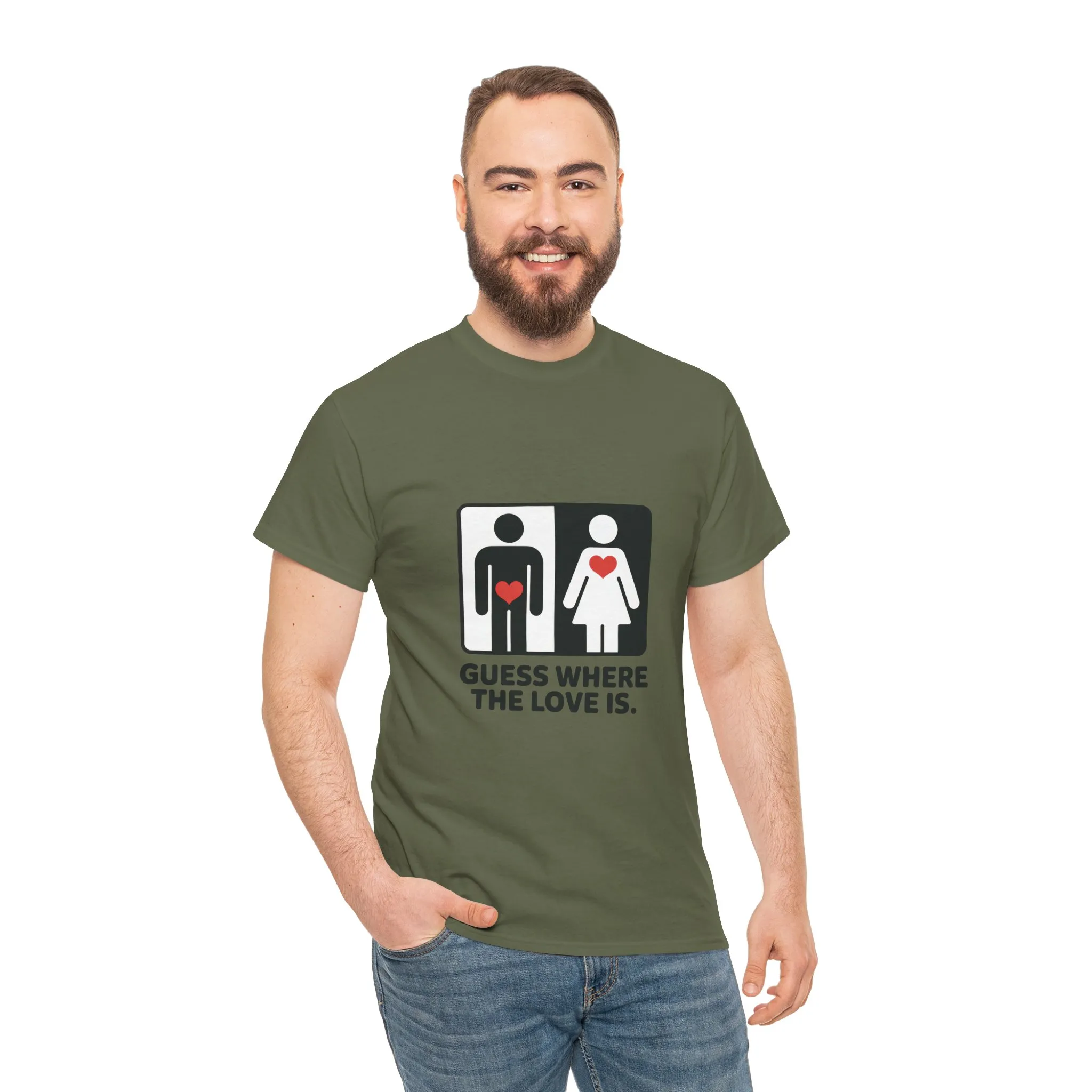 Guess Where The Love Is Mens Tee, Funny Couples Gift, Valentines Day Apparel, Relationship Humor Shirt, Graphic Tee for Him, Bold Love Joke Shirt - Image 32
