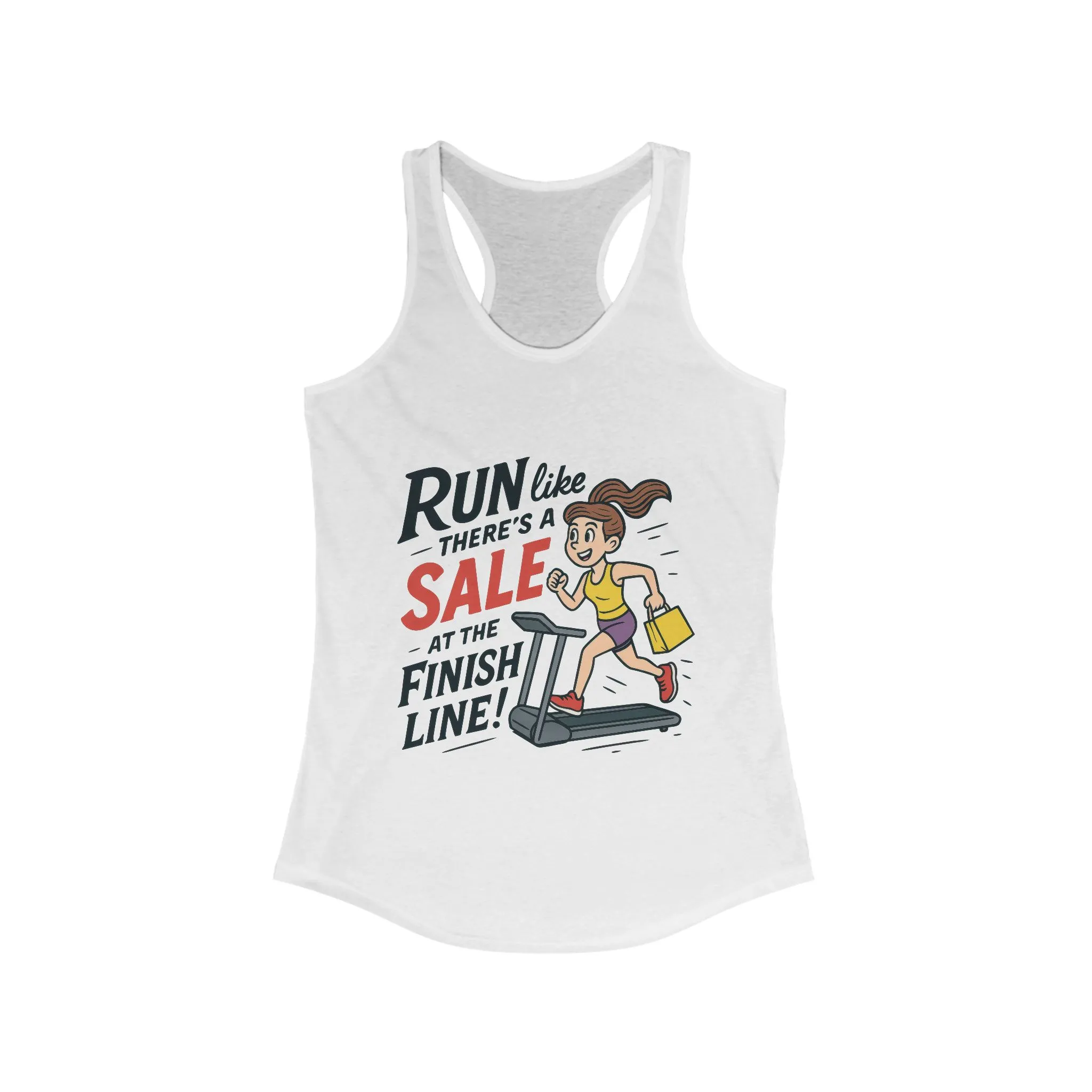 Motivational Fitness Tank Top, Workout Shirt, Gym Tank, Funny Exercise Top, Funny Shopping and Running Tee, Treadmill Runner Shirt for Her - Image 3