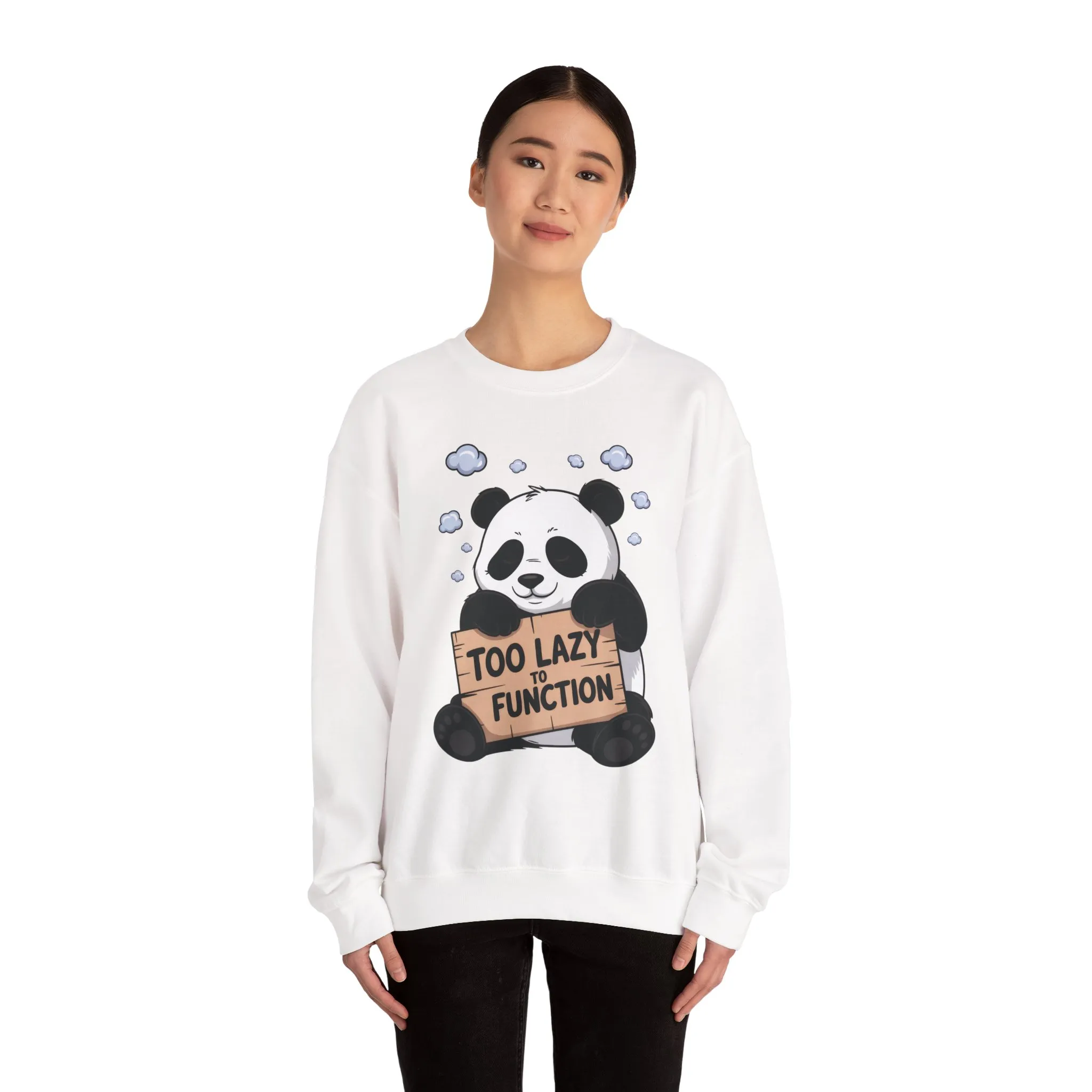Panda Lazy Crewneck Sweatshirt - Funny Gift for Relaxation, Cute Animal Apparel for Cozy Days, Perfect for Fall and Winter - Image 5