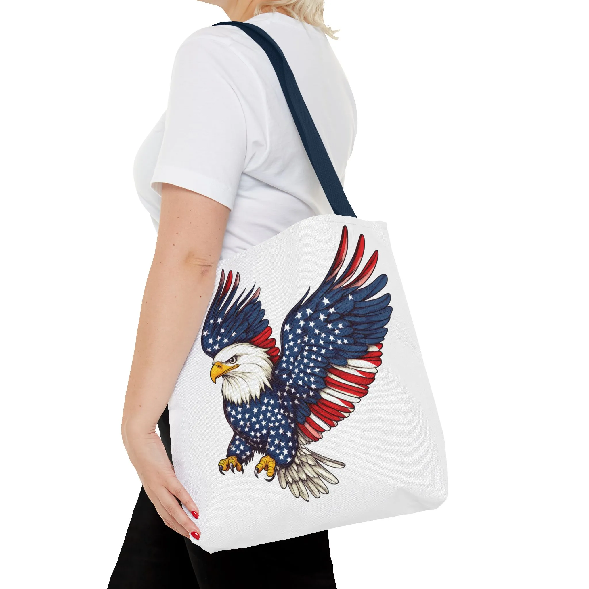 Patriotic Eagle Tote Bag, AOP, Perfect for July 4th, Festivals, Eco-Friendly Shopping, Gift for Nature Lovers, large canvas bag, beach bag - Image 36