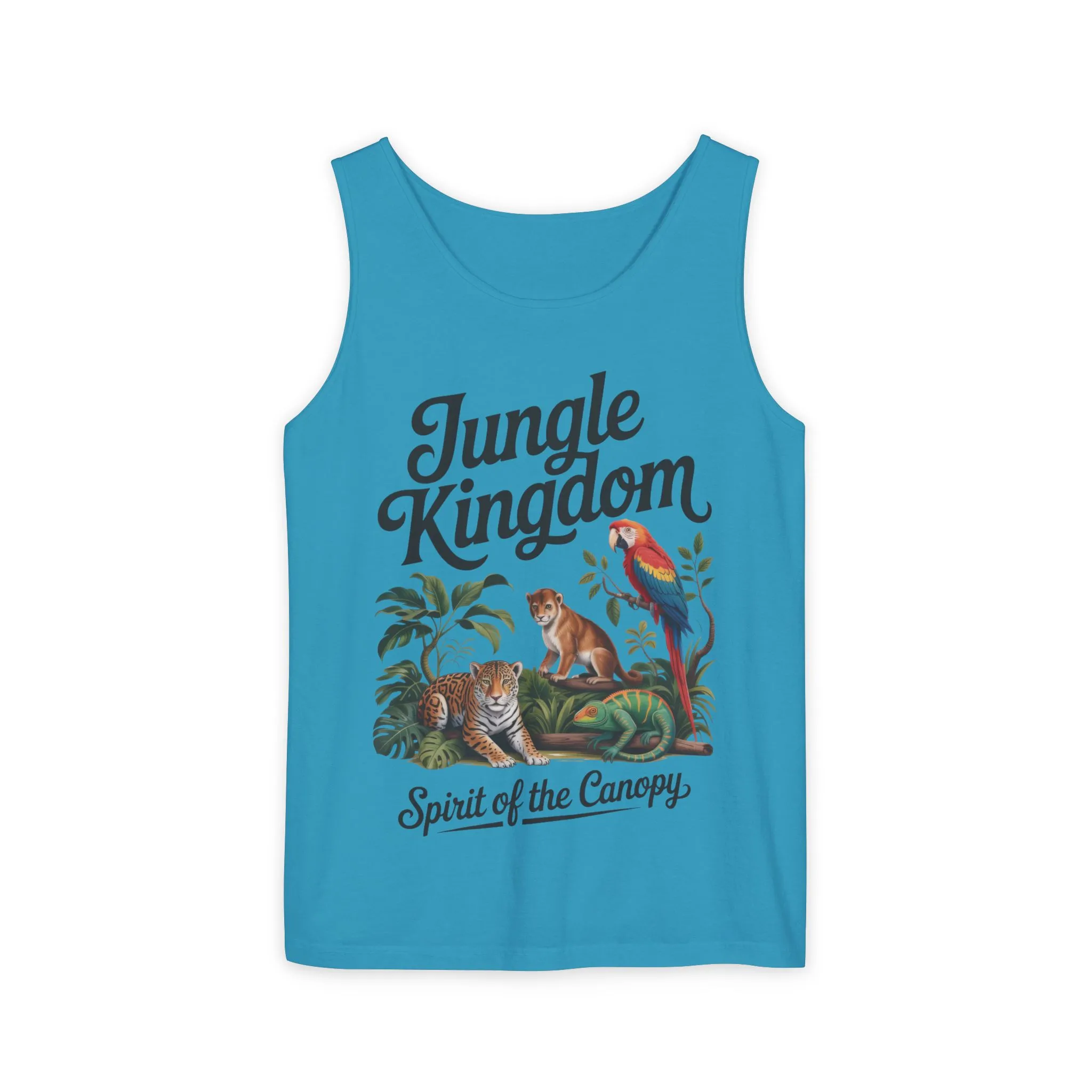 Jungle Kingdom Tank Top, Womens Garment-Dyed Sleeveless Shirt, Spirit of the Canopy Tee, Summer Outfit, Eco-Friendly Casual Wear - Image 11