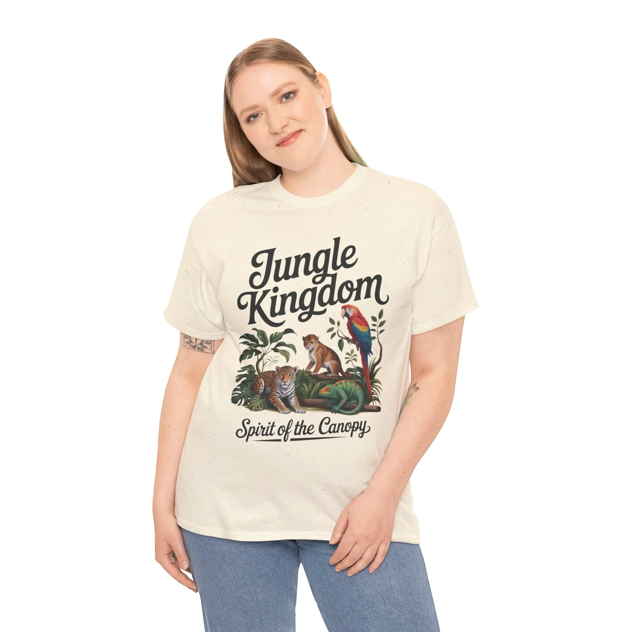 Womens Jungle Kingdom Tee - Nature Lover T-Shirt, Animal Graphic Tee, Eco-Friendly Gift, Summer Fashion, Adventure Outfit - Image 3