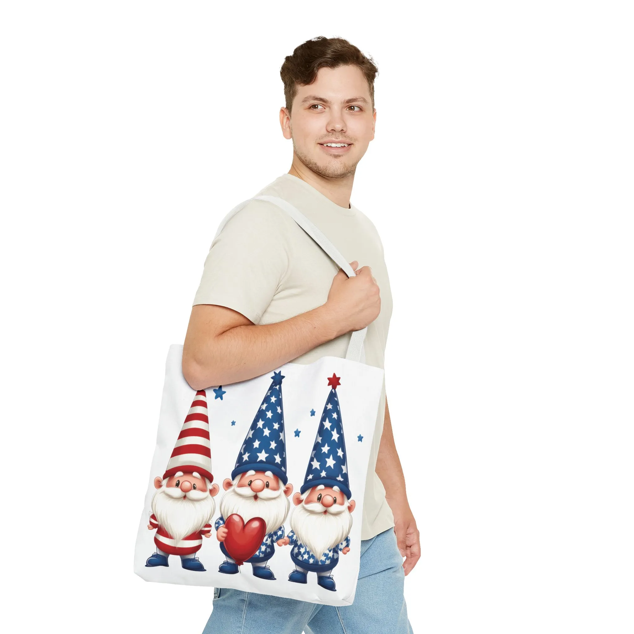 Patriotic Gnome Tote Bag, Stars and Stripes Reusable Grocery Bag, Cute Gnome Summer Bag, Holiday Gift Tote, Eco-Friendly Shopping Bag - Image 28