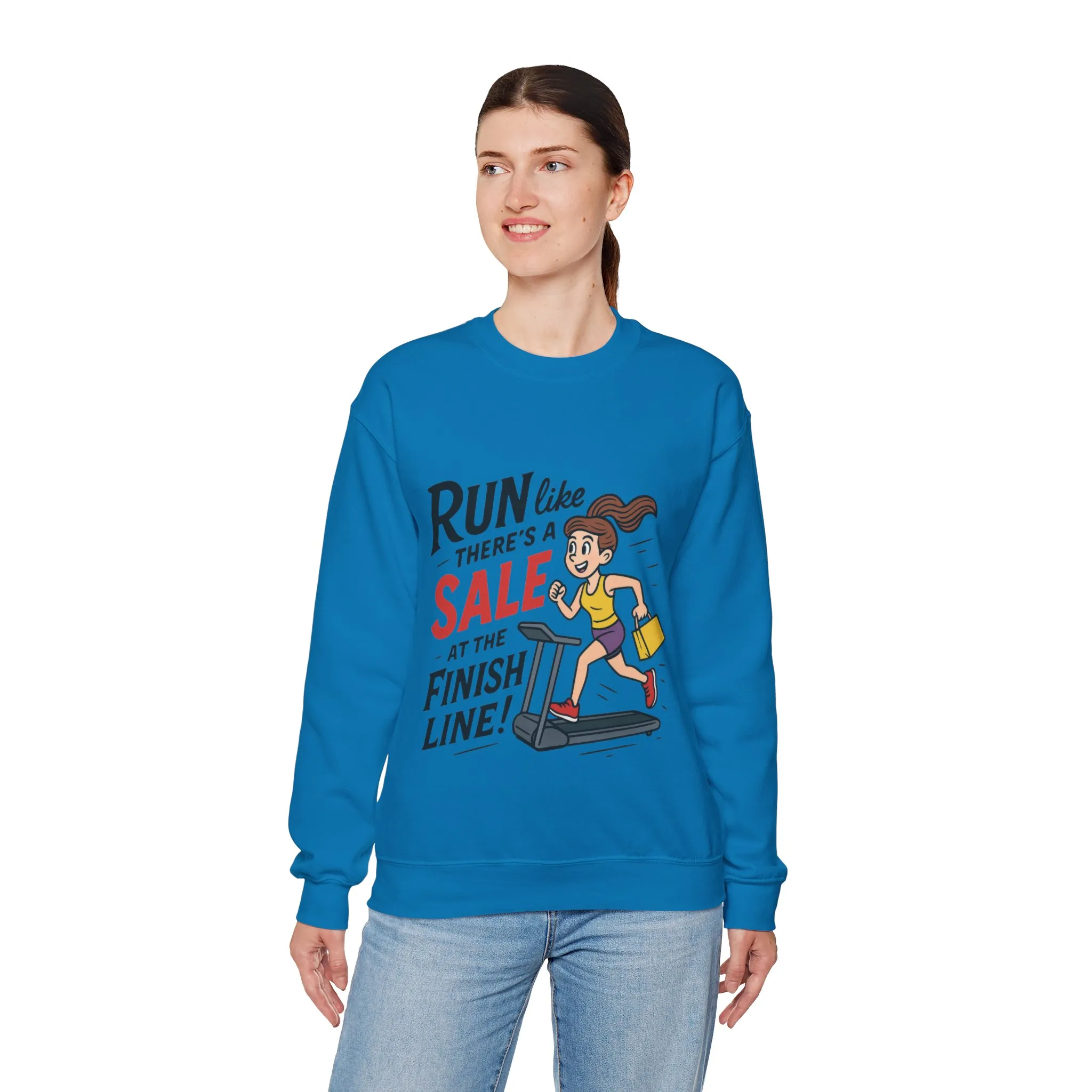 Run Like Theres a SALE at the Finish Line! Womens Sweatshirt, Funny Shopping Pullover, Treadmill Runner Gift for Her, Sale Humor Tee - Image 18