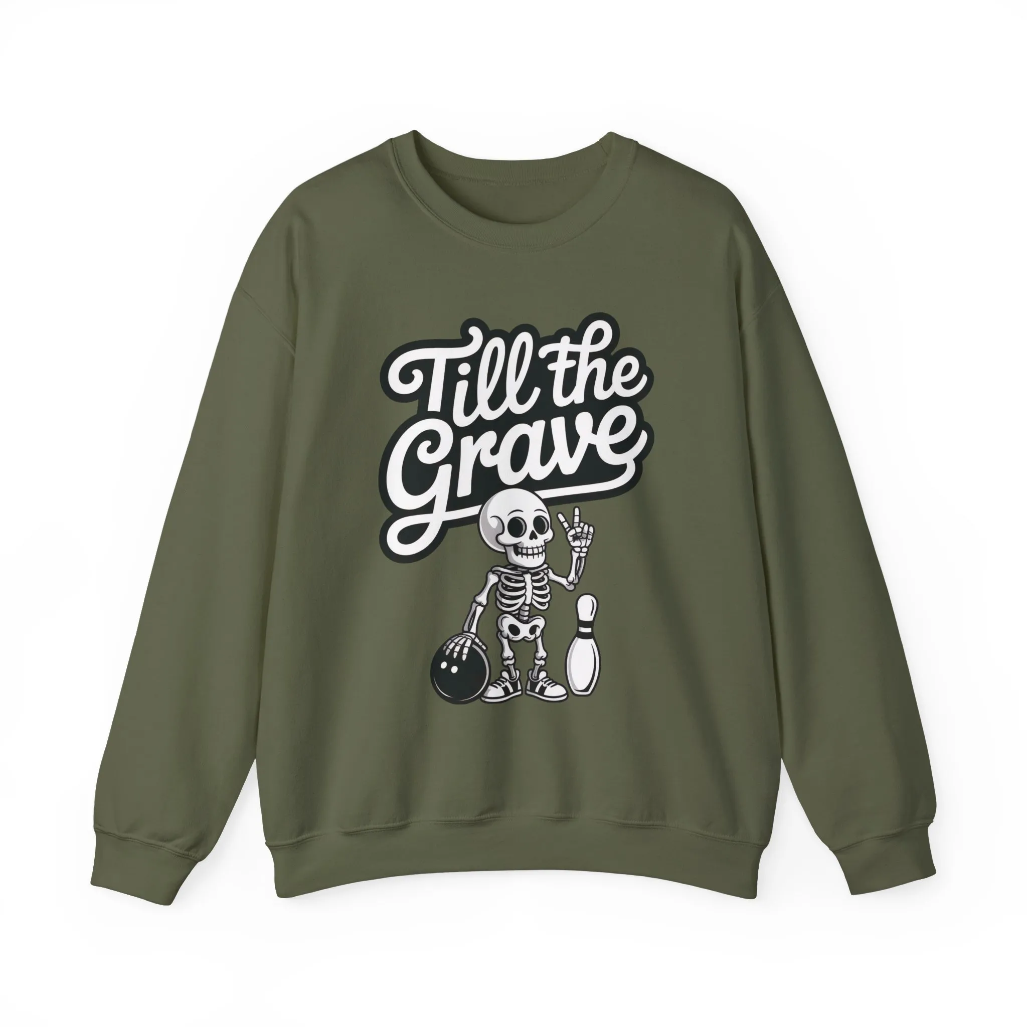 Funny Skeleton Bowling Mens Pullover, Halloween Apparel, Funny Skeleton Bowling Shirt, Casual Mens Crewneck, Cool Bowler Skull Crewneck - Image 7