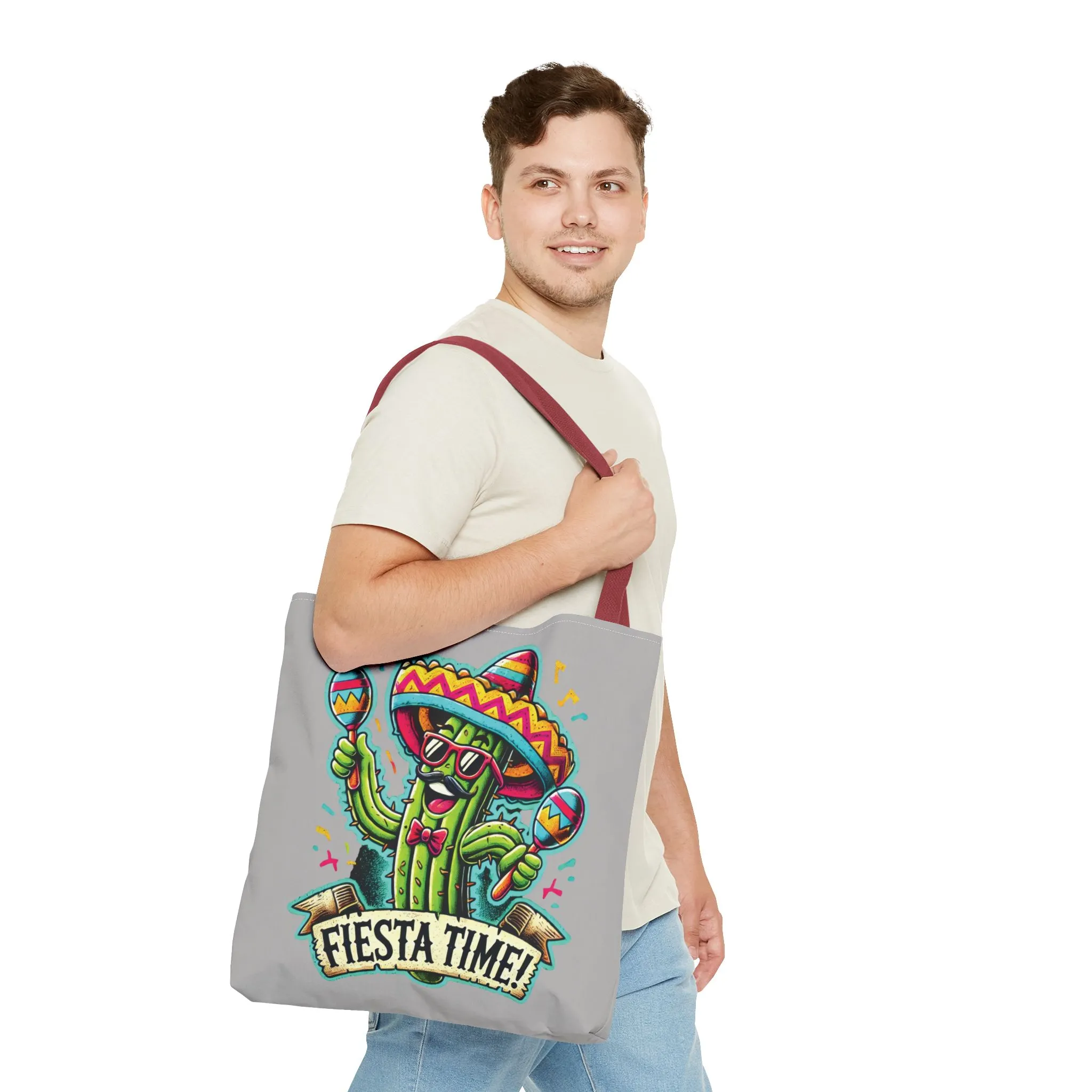 Fiesta Time Cactus Tote Bag, Funny Mexican Party Gift, Sombrero Maracas Print, Cinco de Mayo Bag, Summer Festival Tote, Beach Bag, Shopping - Image 28