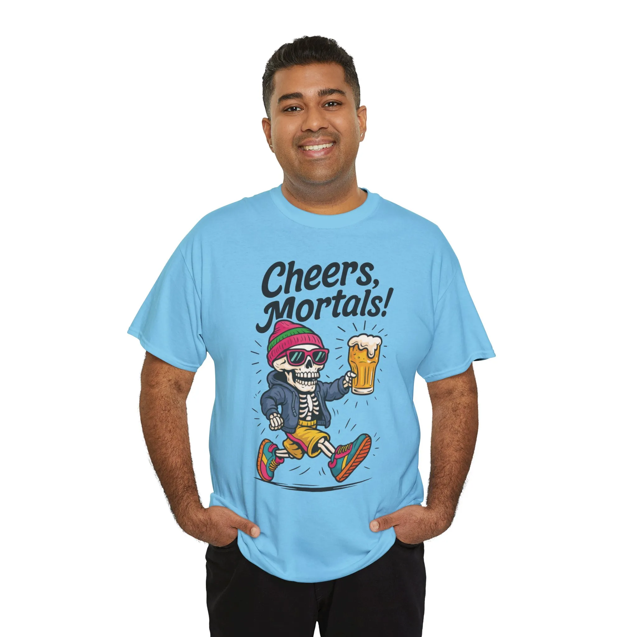Cheers, Mortals! Mens Tee, Funny Skeleton Beer Graphic Tee, Cool Drinking Humor Shirt, Party Gift for Him, Halloween Tee, Beer Lovers Gift - Image 19