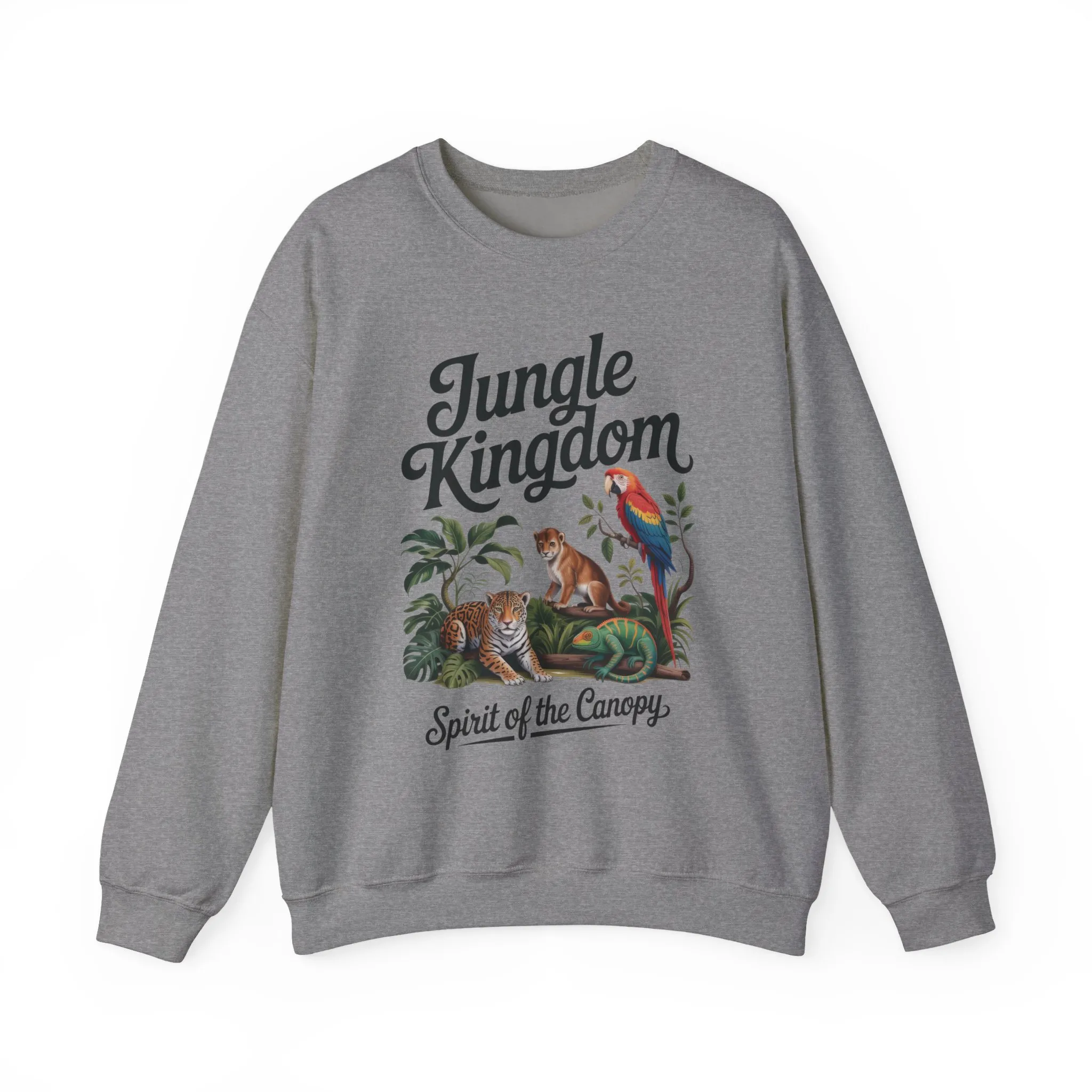 Jungle Kingdom Mens Sweatshirt, Cozy Jungle Crewneck, Nature Lover Gift, Wildlife Artwork, Eco-Conscious Apparel, Animal Enthusiast Clothing - Image 13