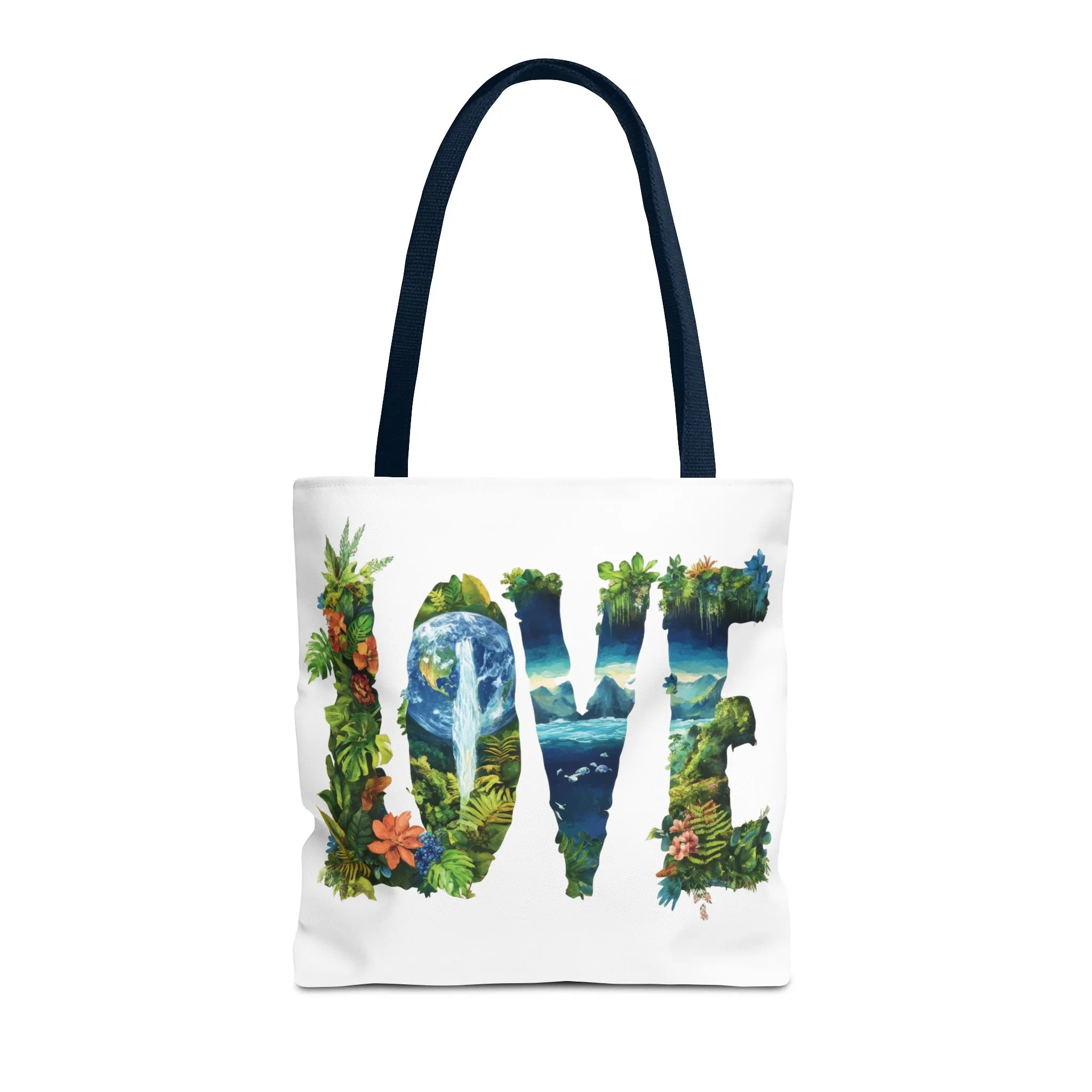 Earth Day LOVE Tote Bag, Eco Friendly Nature Art Bag, Sustainable Planet Message, Floral Tote, Shopping Bag, Beach Bag, Large Canvas Bag - Image 41