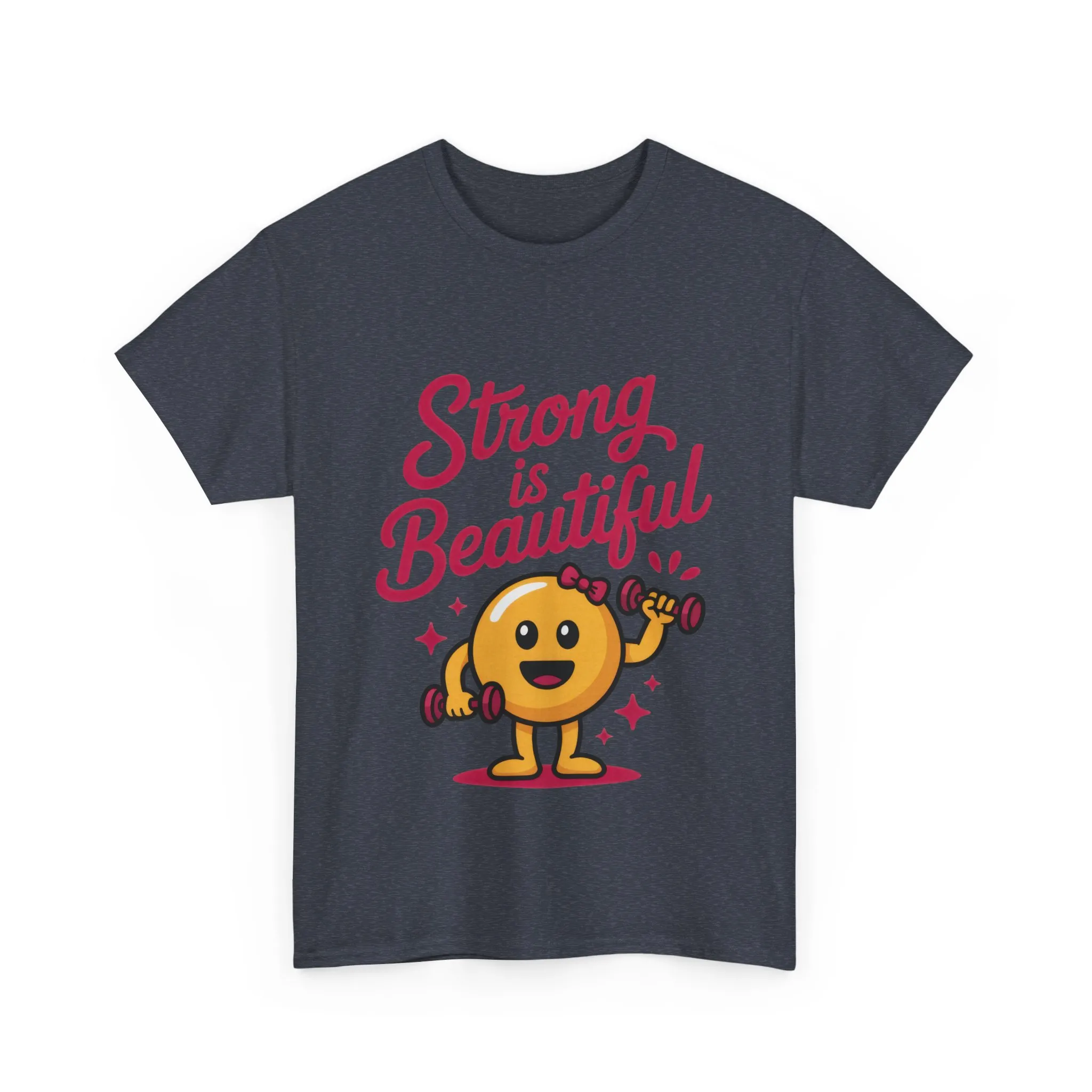 Strong is Beautiful Womens T-Shirt, Cute Fitness Character Graphic Tee, Inspirational Workout Shirt, Gym Motivation Gift for Her - Image 19
