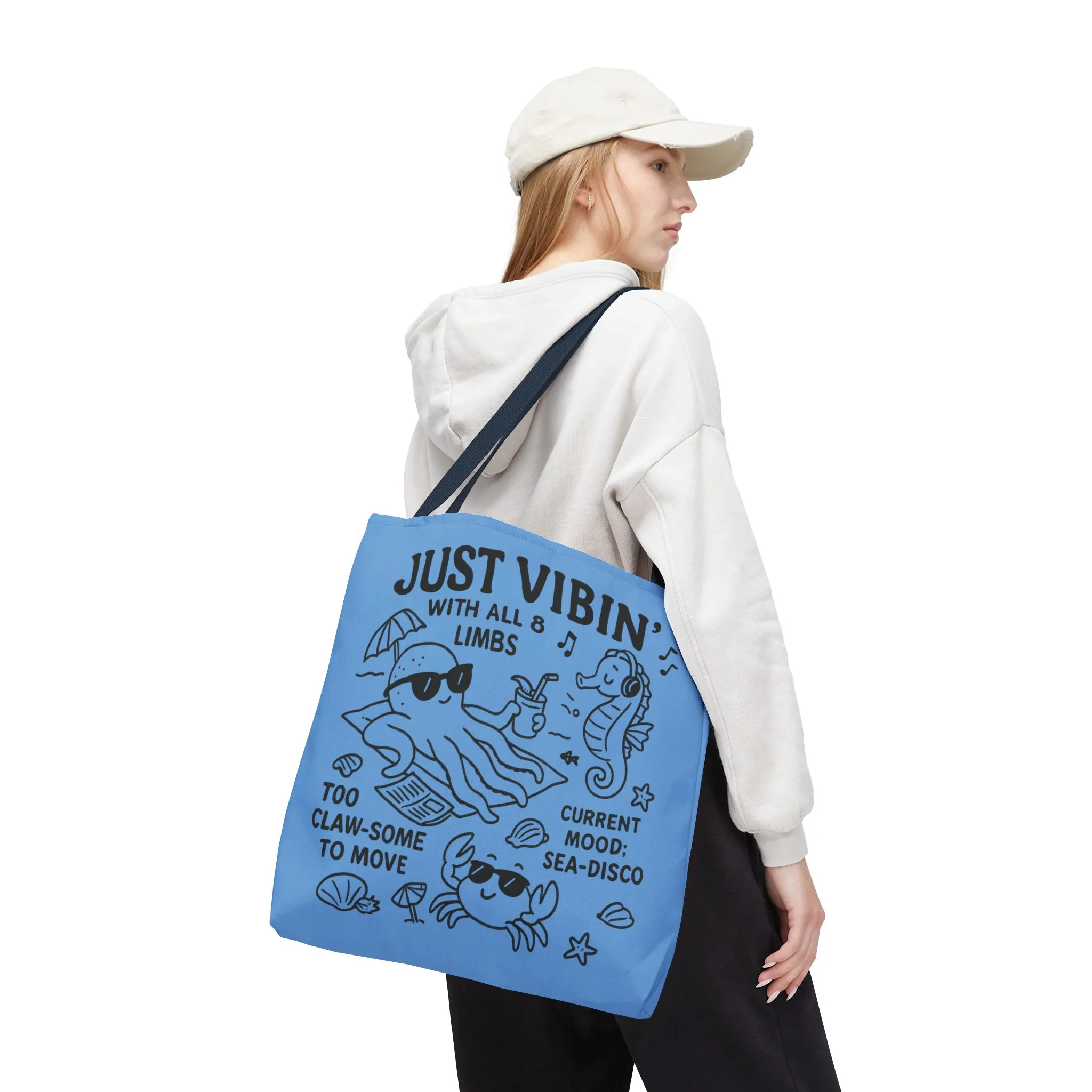Fun Sea-Themed Tote Bag, Beach Accessories, Summer Vibes, Gift for Ocean Lovers, Reusable Shopping Bag, Cute Beach Tote - Image 5