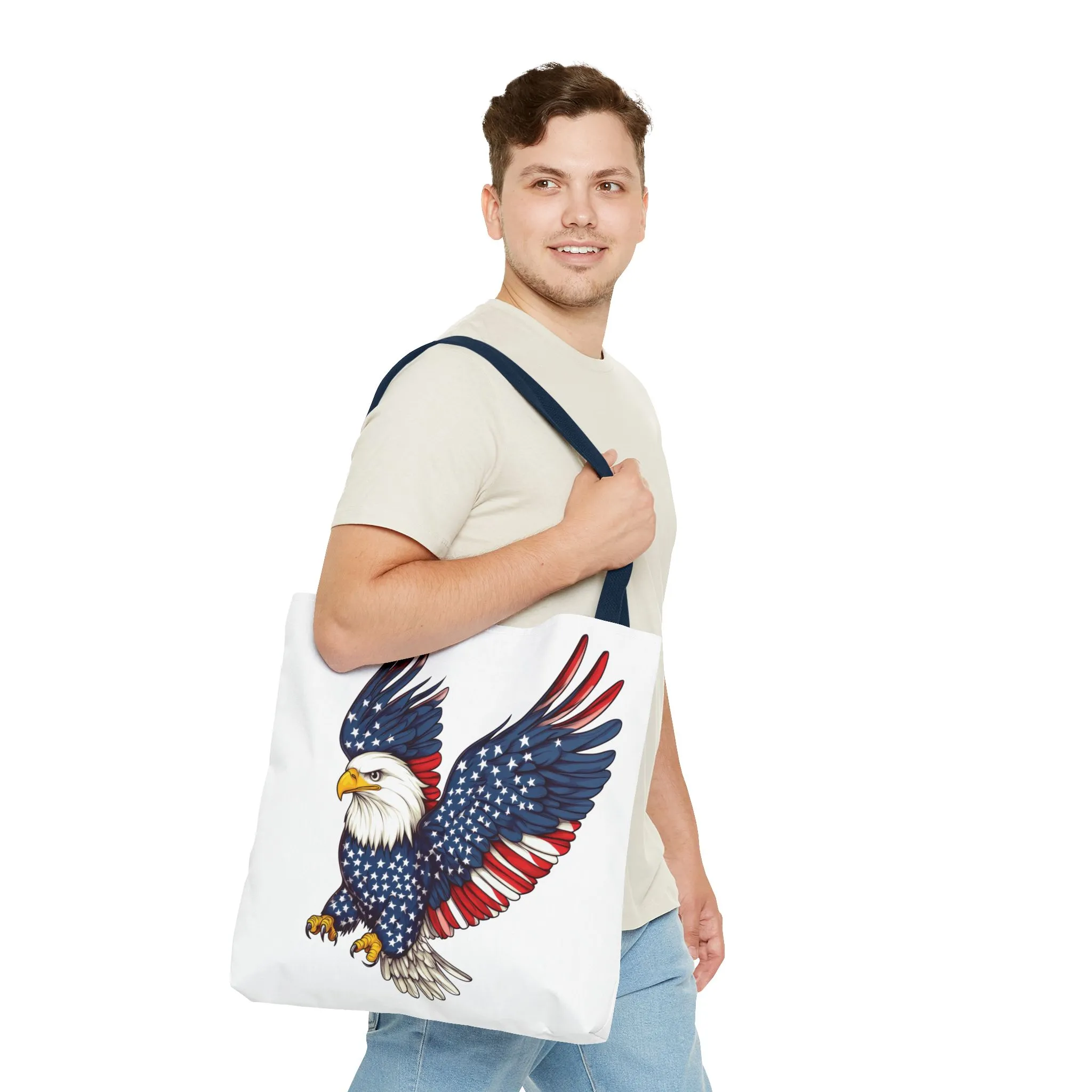 Patriotic Eagle Tote Bag, AOP, Perfect for July 4th, Festivals, Eco-Friendly Shopping, Gift for Nature Lovers, large canvas bag, beach bag - Image 39