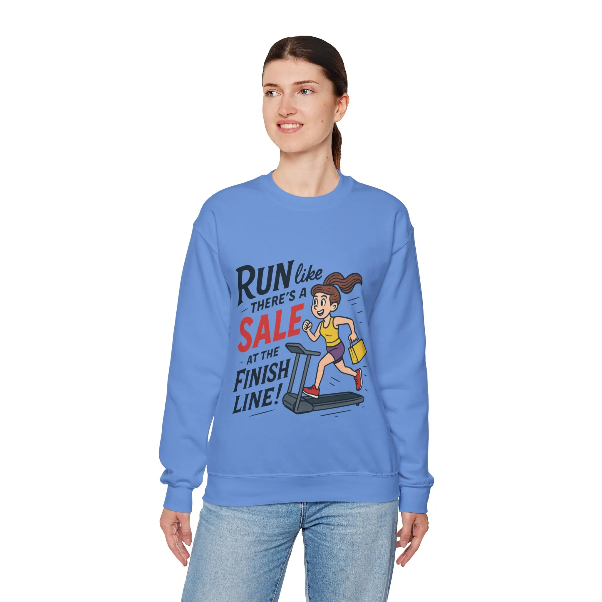 Run Like Theres a SALE at the Finish Line! Womens Sweatshirt, Funny Shopping Pullover, Treadmill Runner Gift for Her, Sale Humor Tee - Image 15