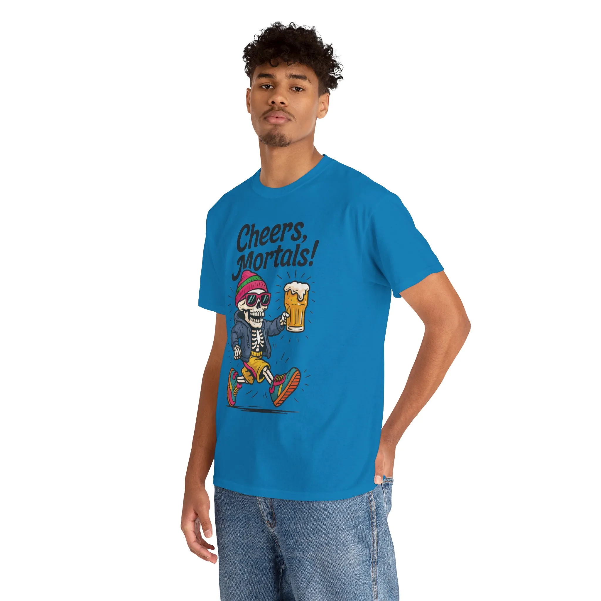 Cheers, Mortals! Mens Tee, Funny Skeleton Beer Graphic Tee, Cool Drinking Humor Shirt, Party Gift for Him, Halloween Tee, Beer Lovers Gift - Image 28