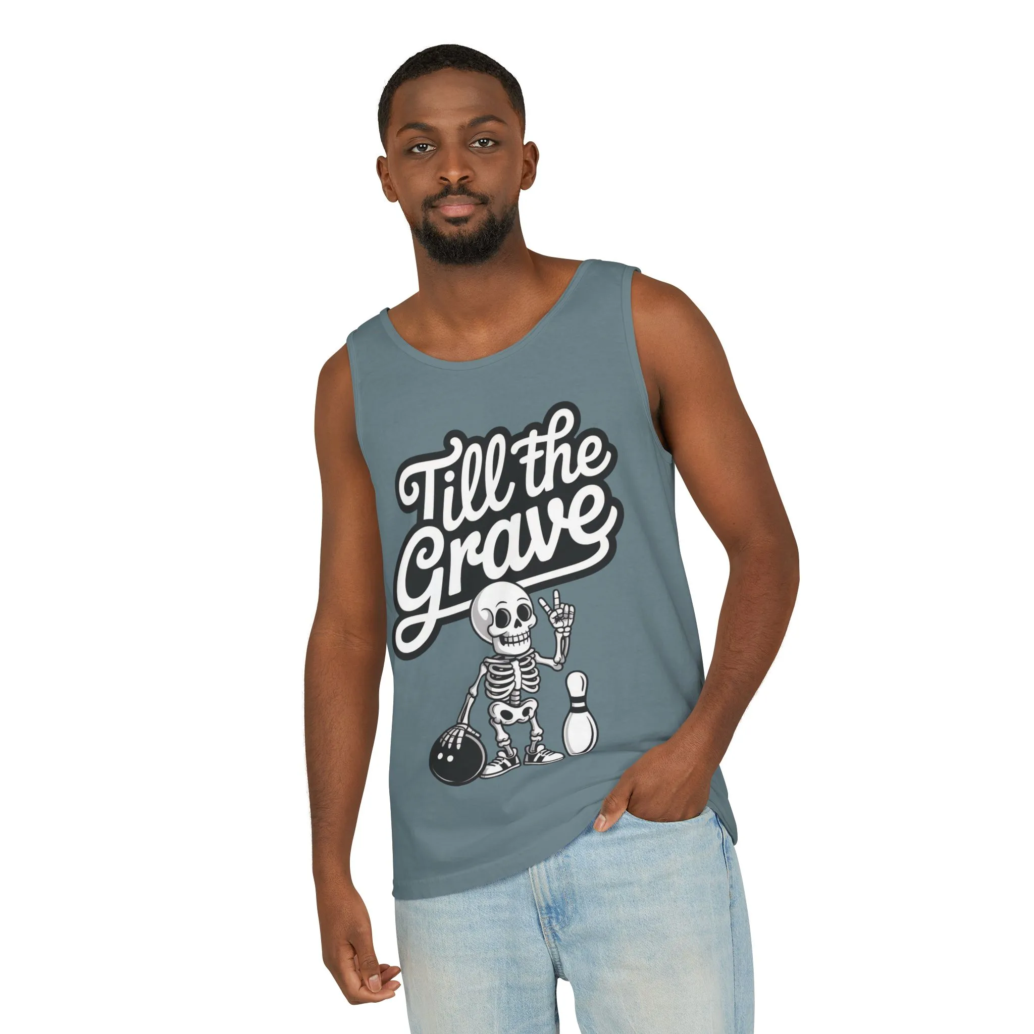 Funny Skeleton Bowling Tank Top, Halloween Apparel, Casual Summer Style, Cool Bowler Skull Workout Top, Strike Till the End - Image 26