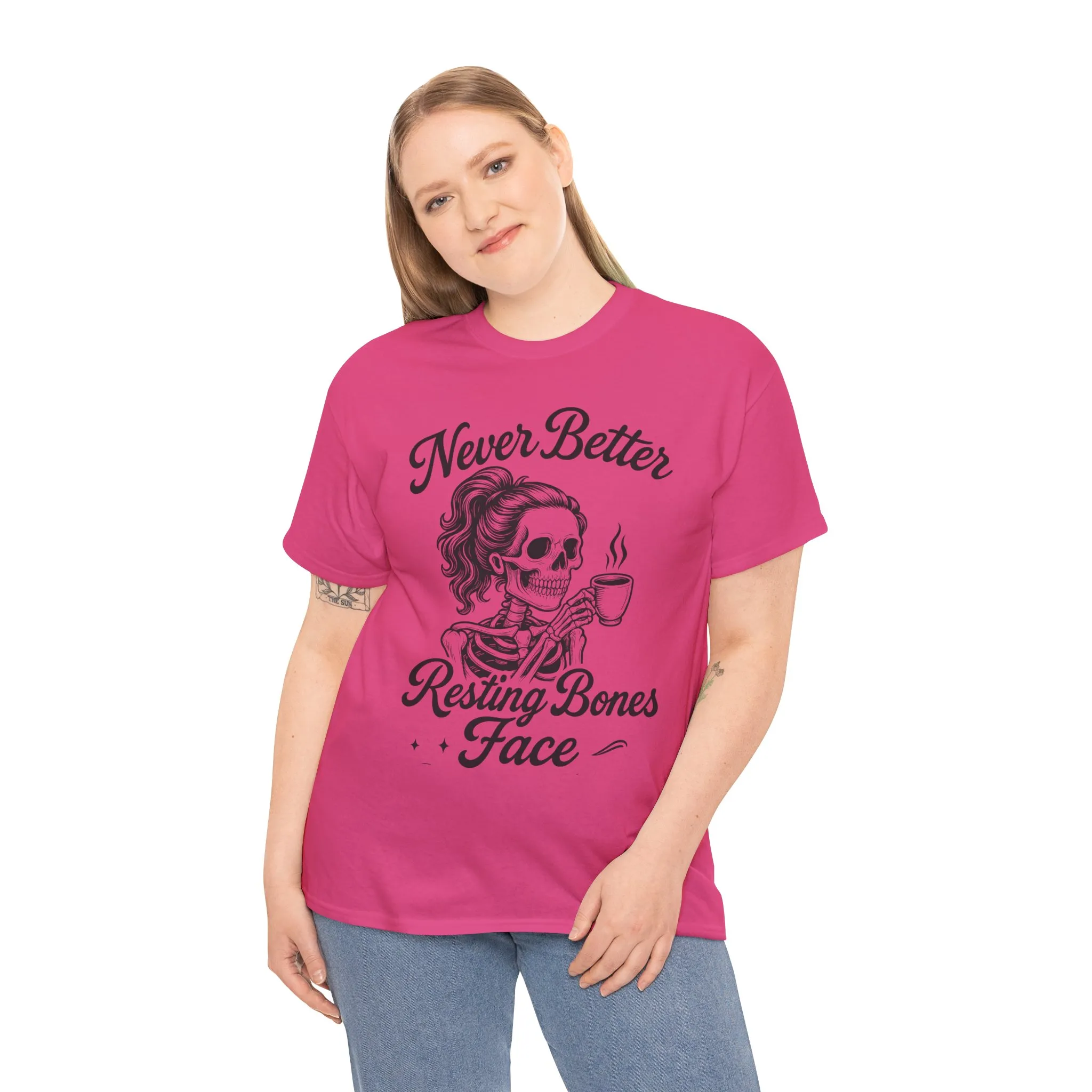 Sassy Skeleton Womens Tee: Never Better, Resting Bones Face, Halloween Costume, Funny Gift, Unisex Humor Shirt, Casual Wear - Image 30