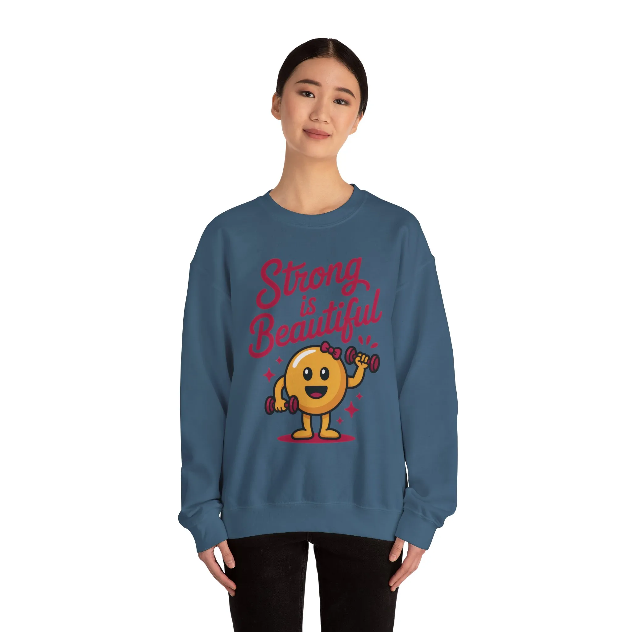 Strong is Beautiful Womens Crewneck Sweatshirt, Cute Fitness Graphic Pullover, Gym and Workout Motivation Sweater, Gift for Fitness Lovers - Image 32