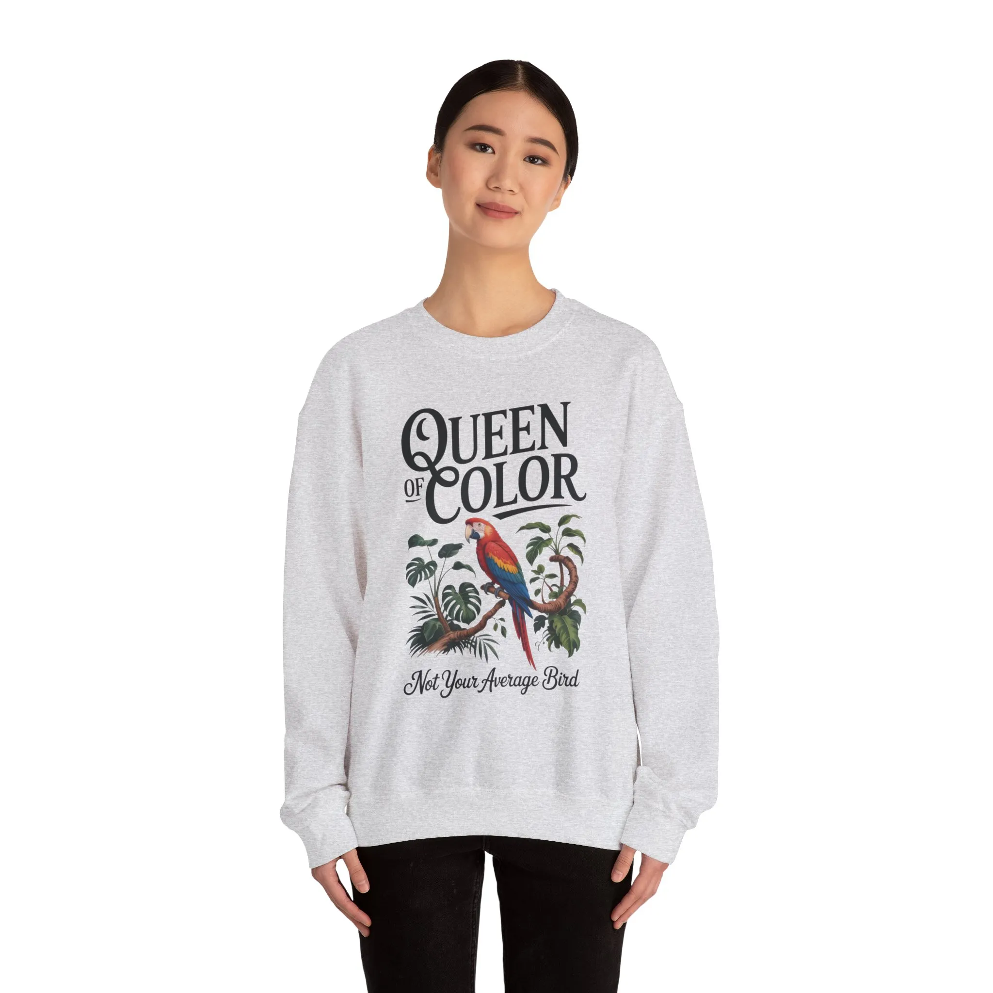Vibrant Crewneck Womens Sweatshirt, Colorful Apparel, Bird Design, Cozy Layering, Gift for Nature Lovers, Fun Fashion - Image 5