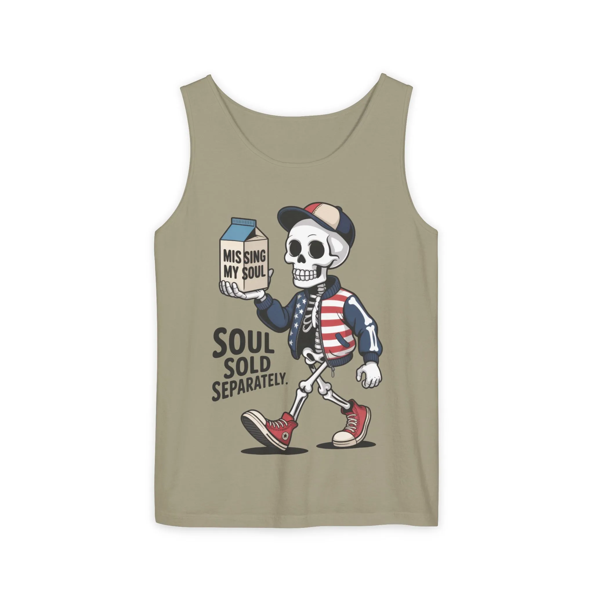Funny Skeleton Tank Top, Soul Sold Separately Muscle Tee, Missing My Soul Graphic Shirt, Gothic Streetwear Workout Top - Image 5
