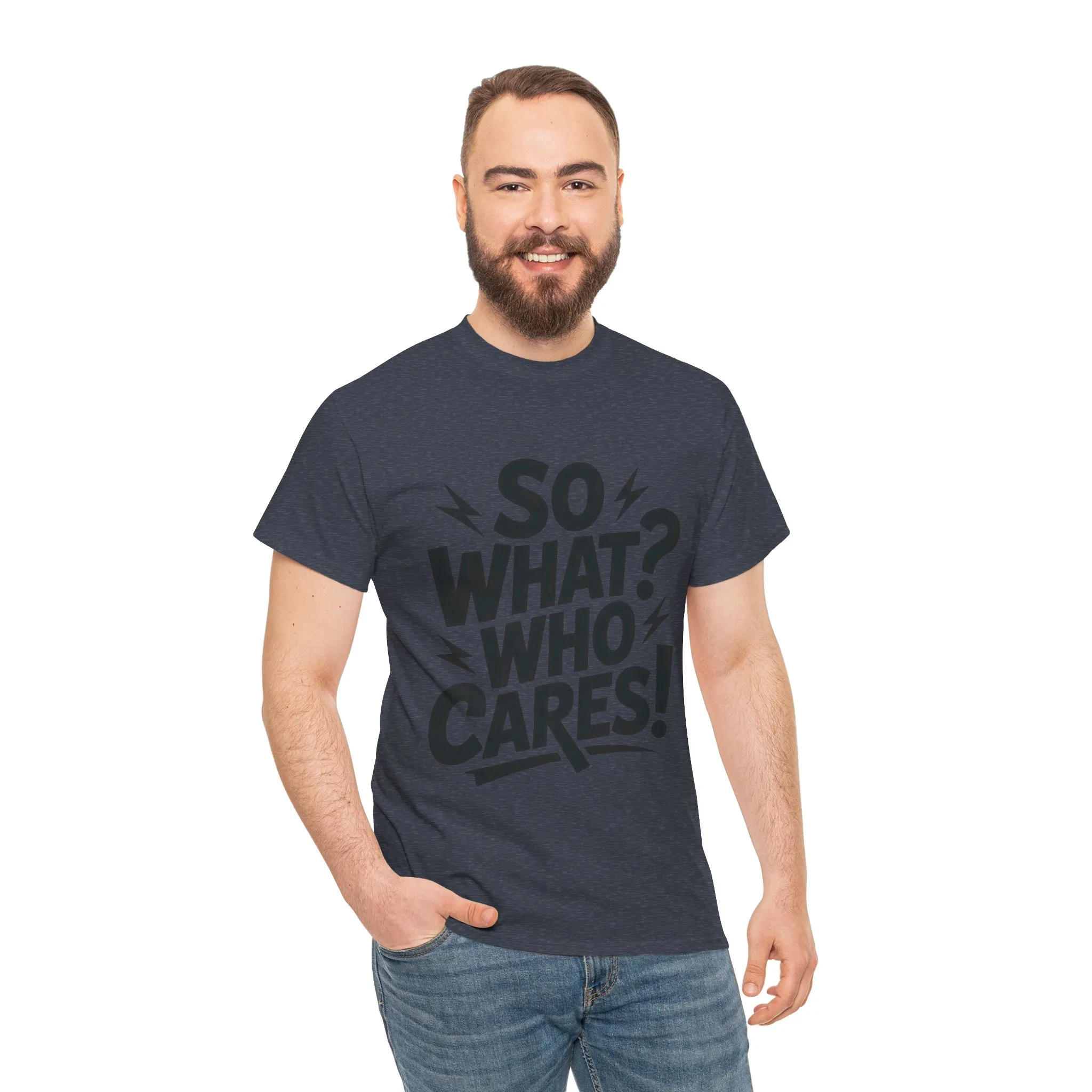 Mens Graphic T-Shirt, Sarcastic Funny Shirt, Rebellious Urban Tee, Black Humor Shirt, So What? Who Cares! T-Shirt, Fun Statement Top - Image 23