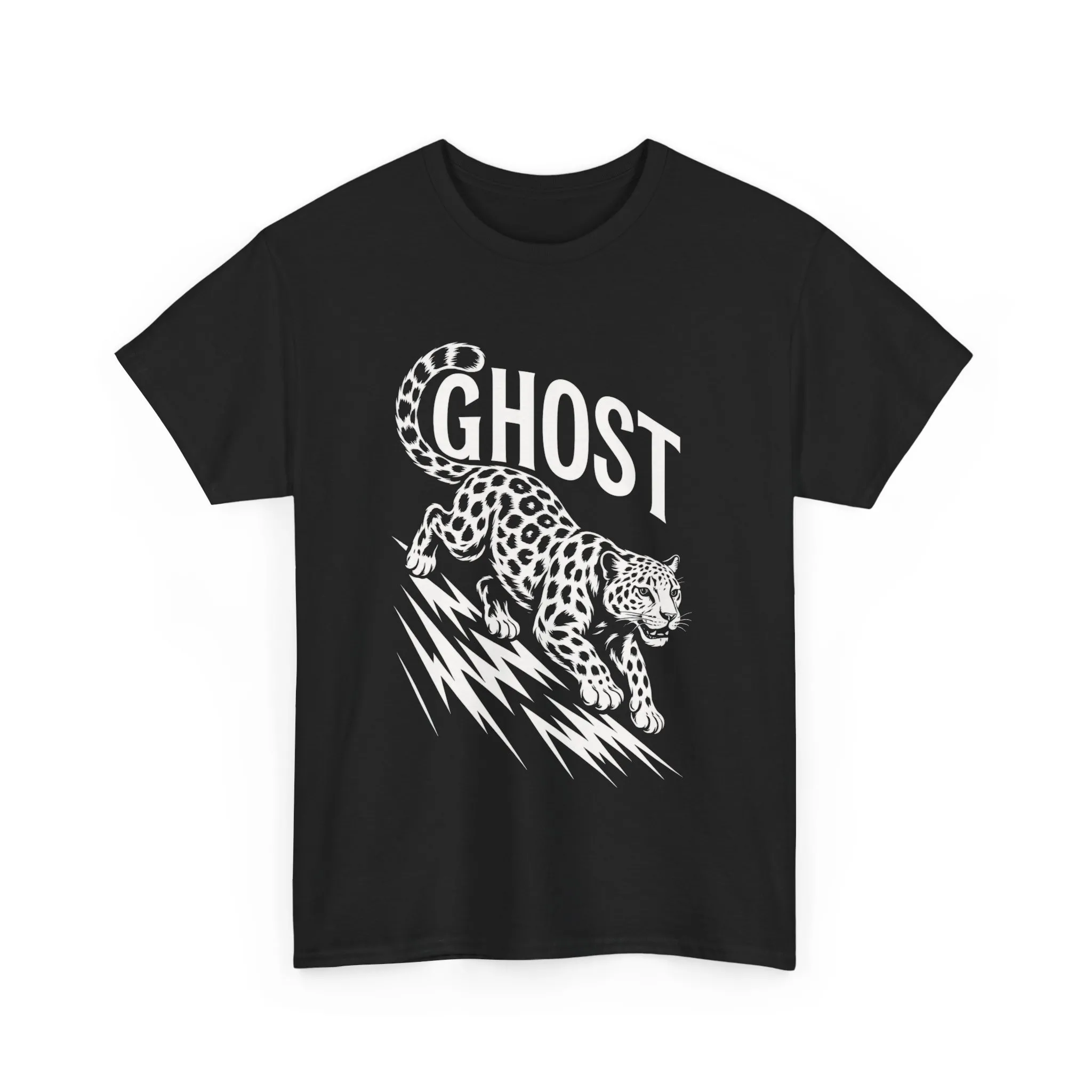 Ghost Leopard Graphic Tee, Mens T-Shirt, Casual Wear, Animal Print Top, Gift for Cat Lovers, Halloween Outfit - Image 2