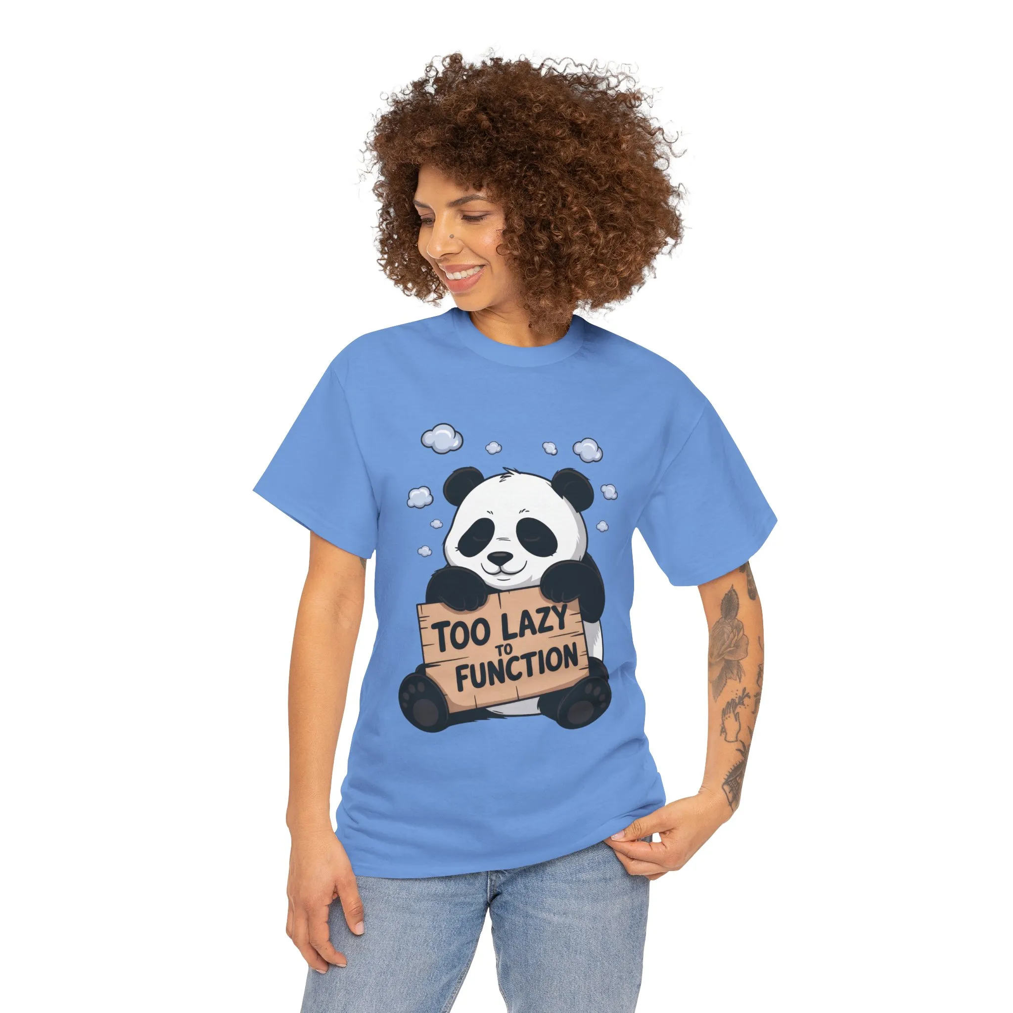 Too Lazy to Function Panda Tee, Unisex Cotton T-Shirt, Funny Shirt, Casual Wear, Gift for Sloth Lovers, Relaxed Vibe - Image 17