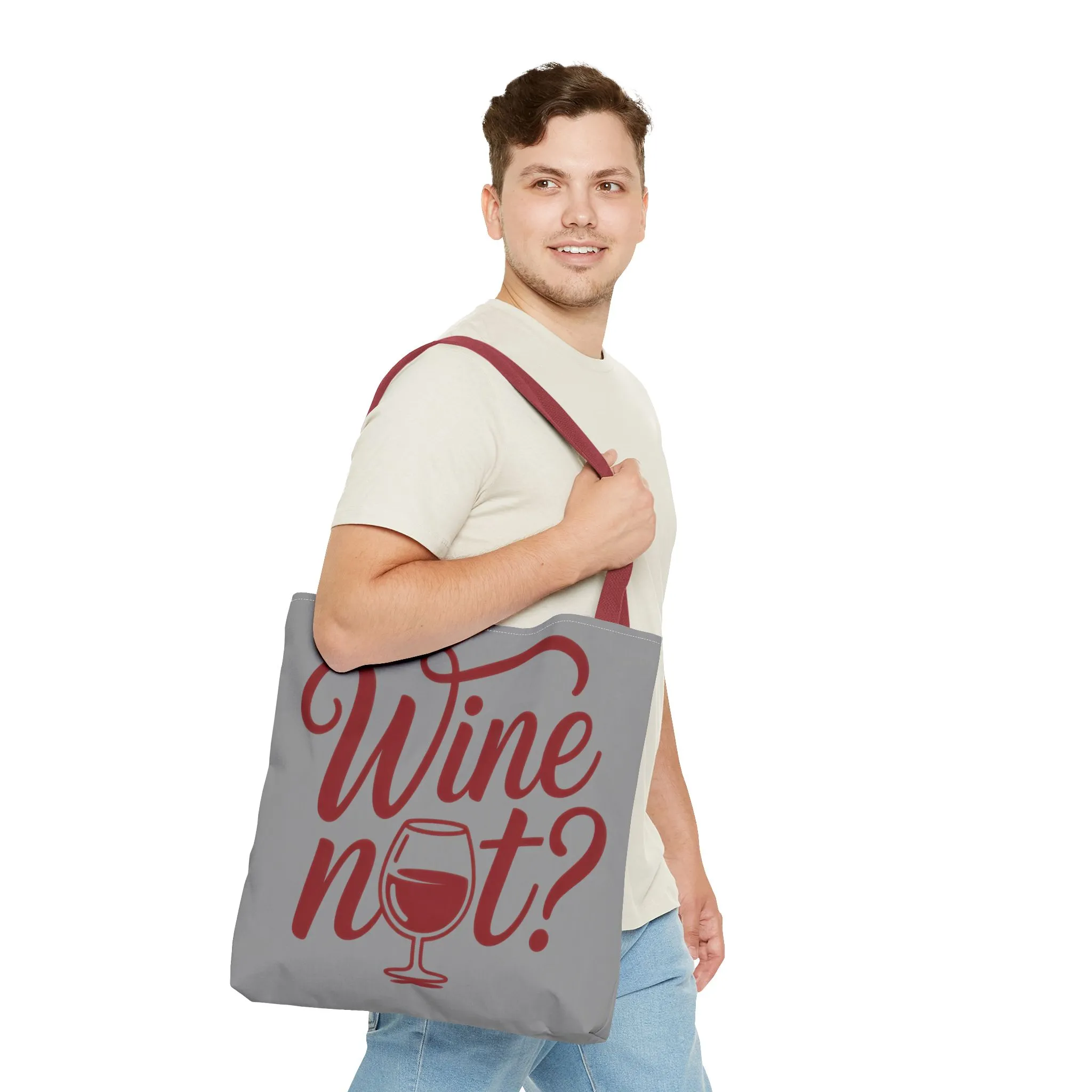 Wine Not? Tote Bag - Fun Wine Lover's Accessory for Parties, Gift for Wine Enthusiasts, Perfect for Grocery or Beach Outings, AOP Design - Image 3