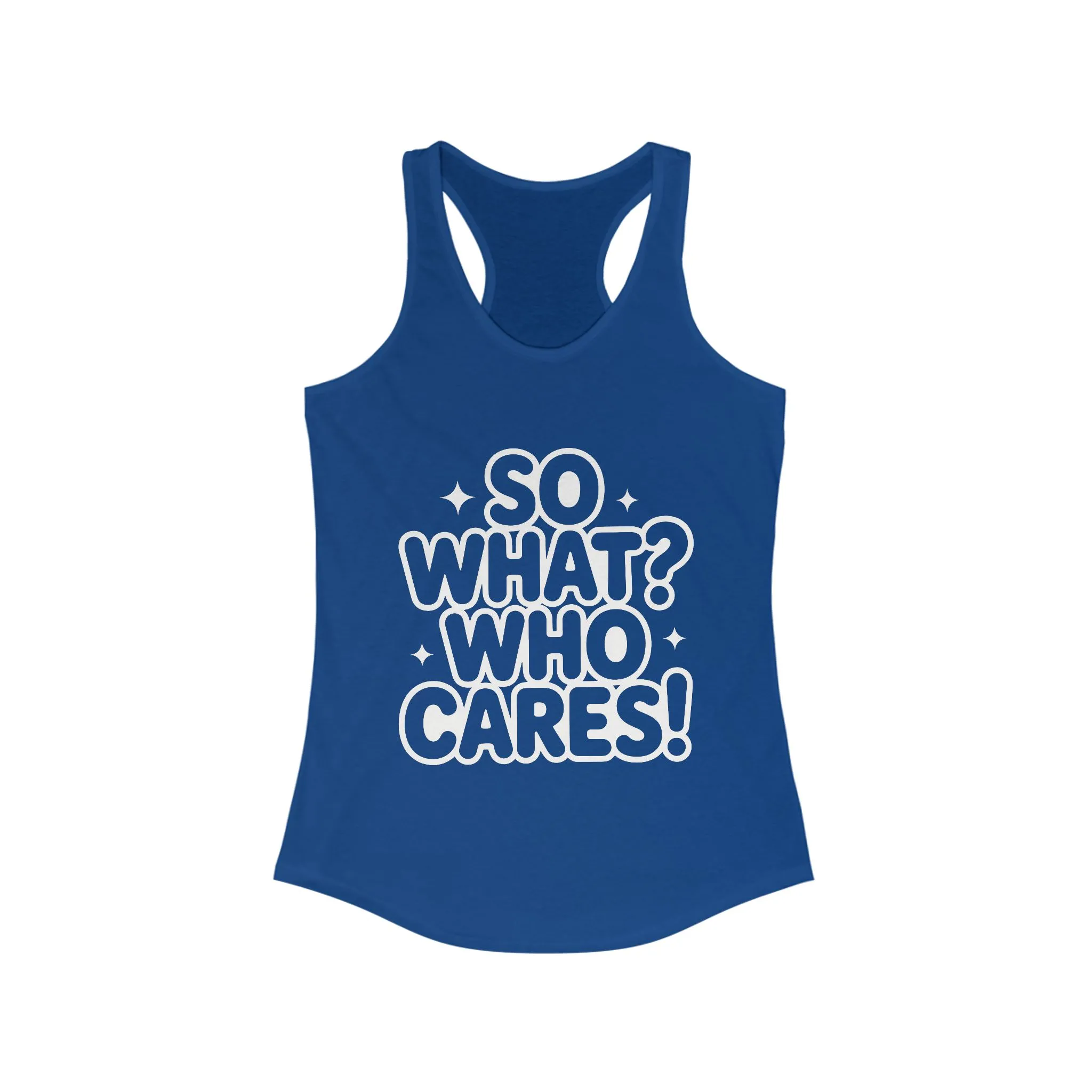 Trendy Womens Tank Top with 'So What? Who Cares!' Print, Casual Wear for Confident Souls, Funny Typography Tank, Sassy Graphic Tee for Women - Image 9