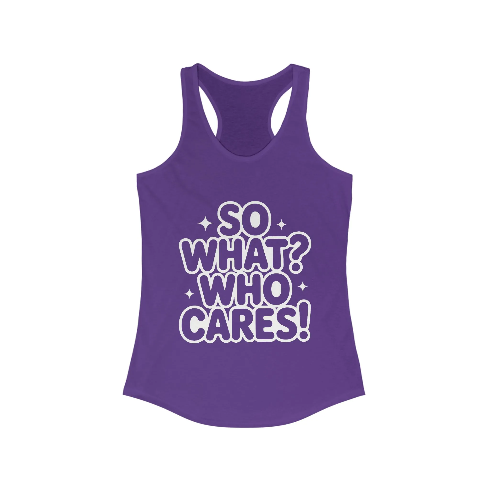 Trendy Womens Tank Top with 'So What? Who Cares!' Print, Casual Wear for Confident Souls, Funny Typography Tank, Sassy Graphic Tee for Women - Image 13