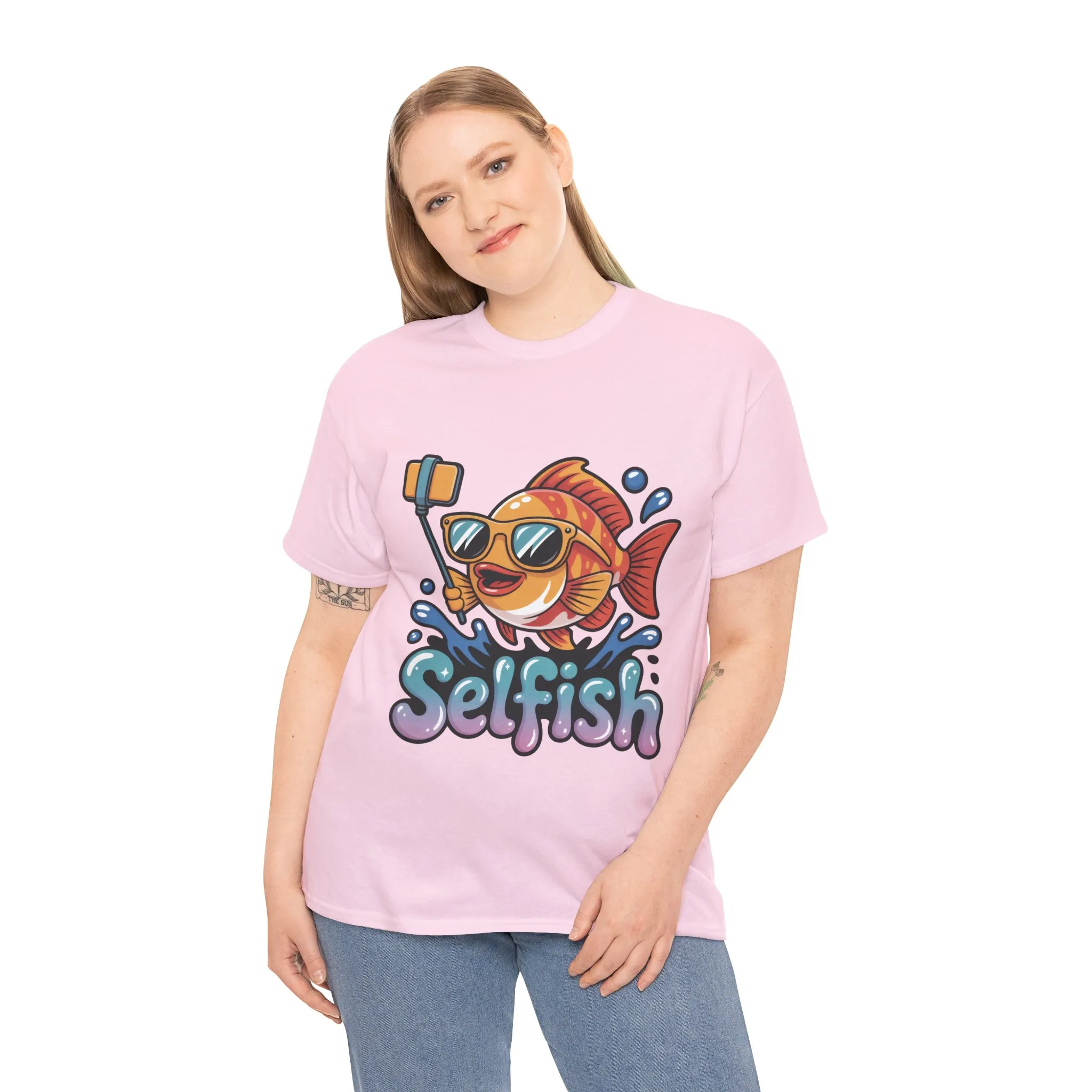 Funny Selfie Fish Graphic Womens T-Shirt, Playful Pun Gift for Her, Summer Vibes, Unique Beach Shirt, Outdoor Adventures - Image 24