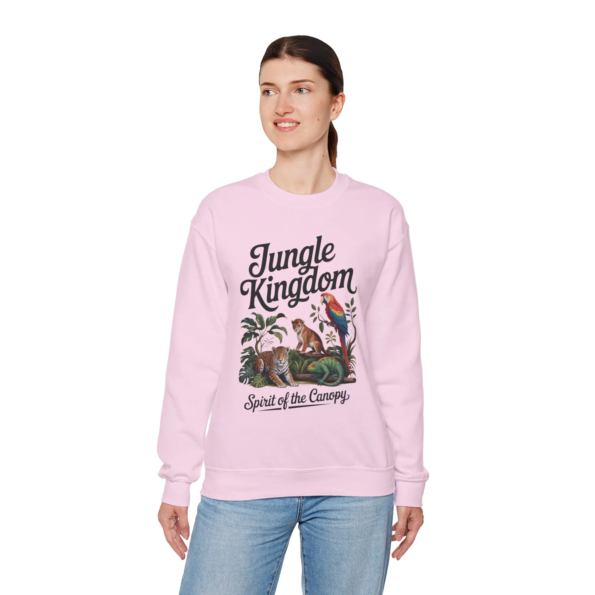Jungle Kingdom Womens Sweatshirt, Cozy Jungle Crewneck, Nature Lover Gift, Wildlife Artwork, Eco-Conscious Apparel, Animal Enthusiast Clothing - Image 33