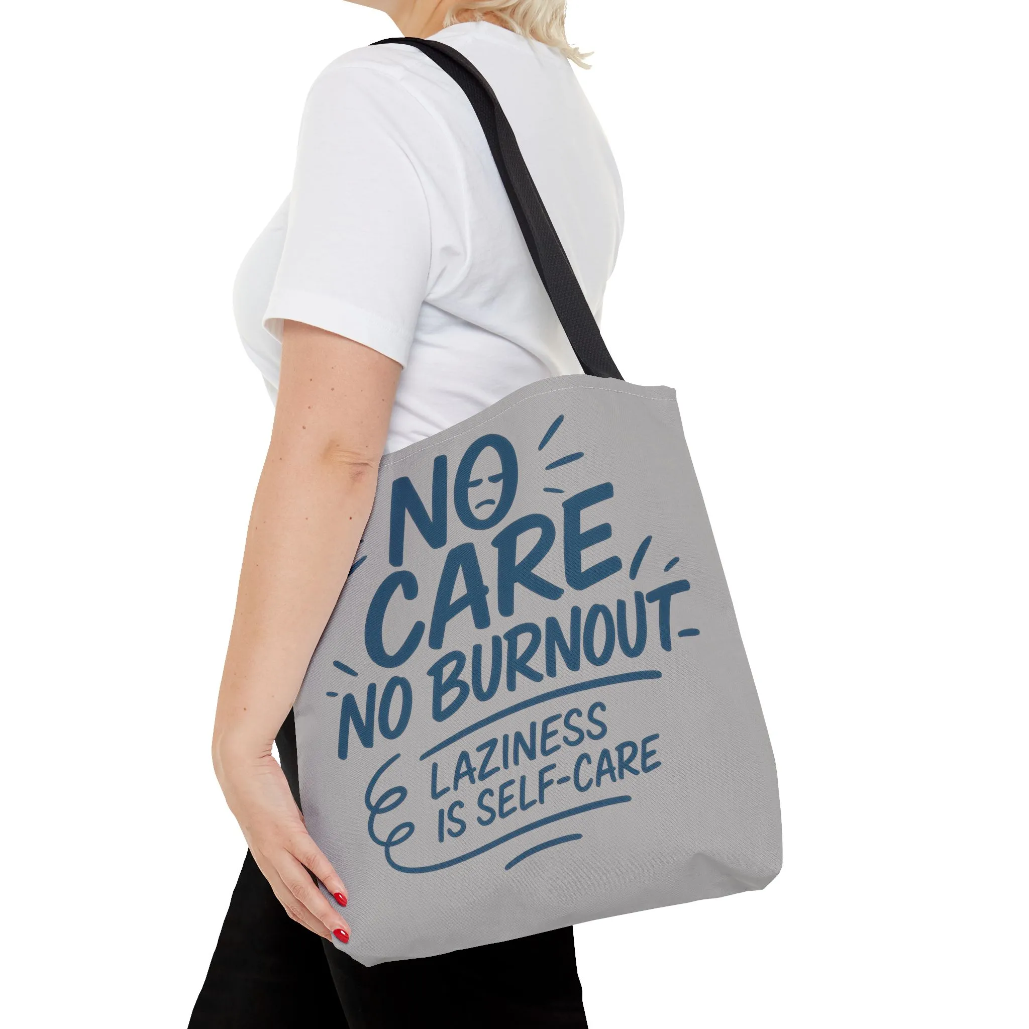 Laziness is Self-Care Funny Quote Bag, Oversized Reusable Canvas Shopping Tote, Sarcastic Self-Care Gift, Weekend Getaway, Everyday Use - Image 14