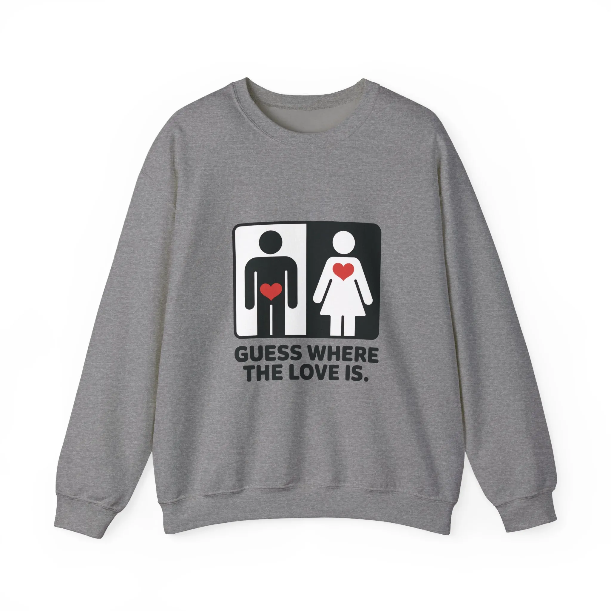 Guess Where the Love Is Mens Crewneck Sweatshirt, Cute Couples Gift, Love Themed Apparel, Valentine's Day Apparel, Relationship Sweatshirt - Image 10
