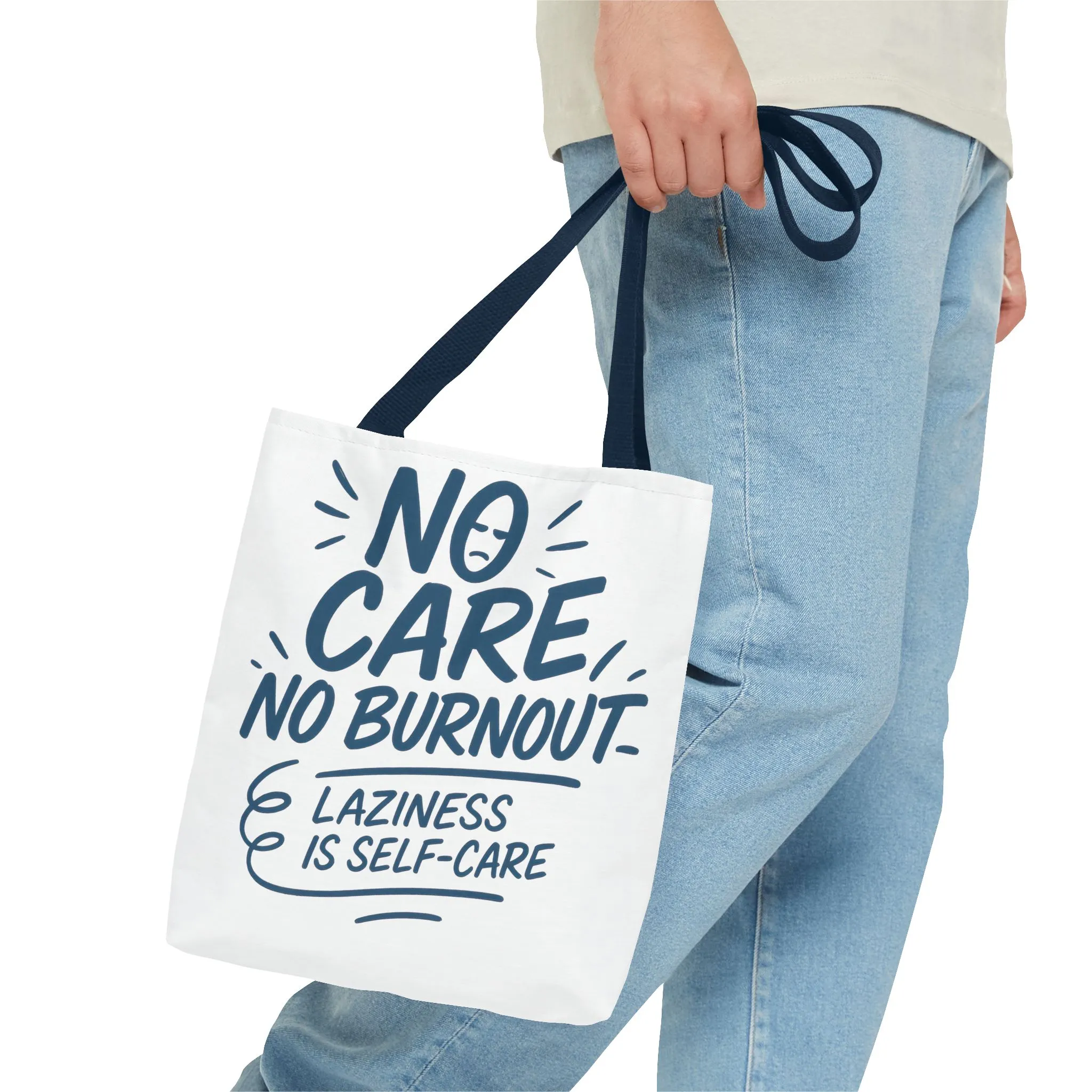 Laziness is Self-Care Funny Quote Bag, Oversized Reusable Canvas Shopping Tote, Sarcastic Self-Care Gift, Weekend Getaway, Everyday Use - Image 18