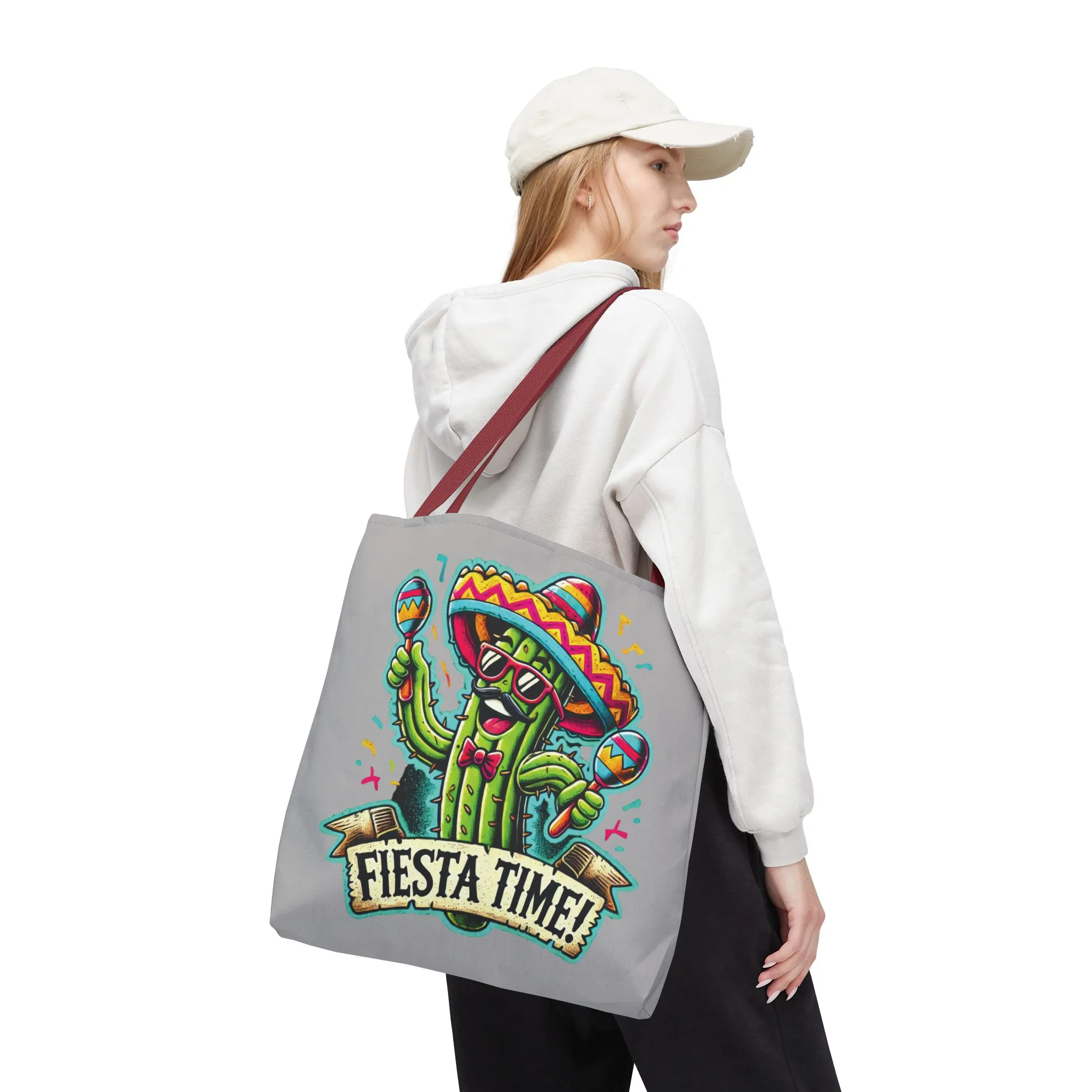 Fiesta Time Cactus Tote Bag, Funny Mexican Party Gift, Sombrero Maracas Print, Cinco de Mayo Bag, Summer Festival Tote, Beach Bag, Shopping - Image 30