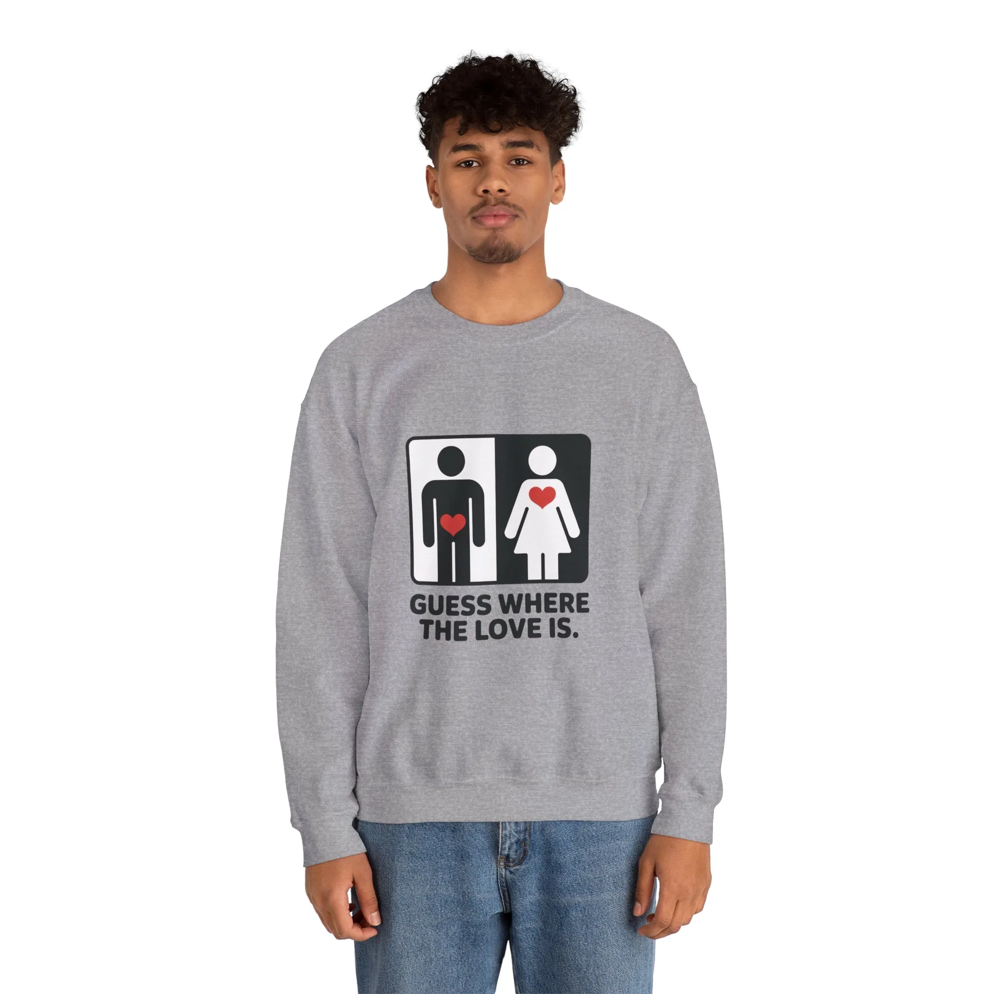 Guess Where the Love Is Mens Crewneck Sweatshirt, Cute Couples Gift, Love Themed Apparel, Valentine's Day Apparel, Relationship Sweatshirt - Image 26