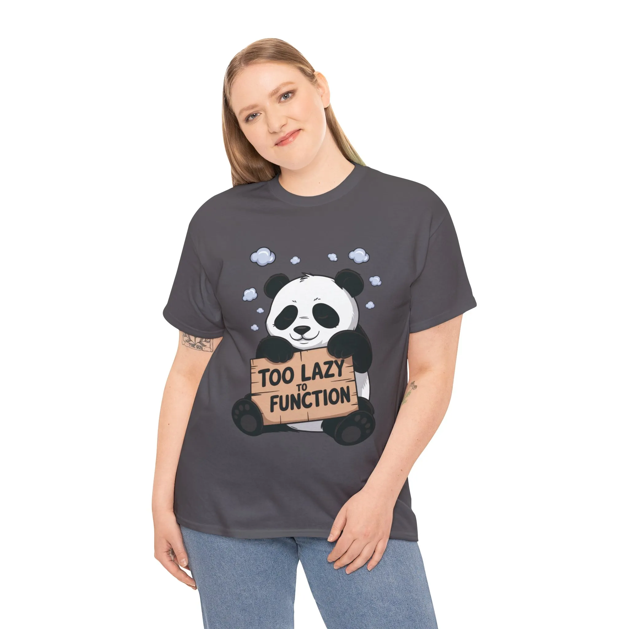 Too Lazy to Function Panda Tee, Unisex Cotton T-Shirt, Funny Shirt, Casual Wear, Gift for Sloth Lovers, Relaxed Vibe - Image 21