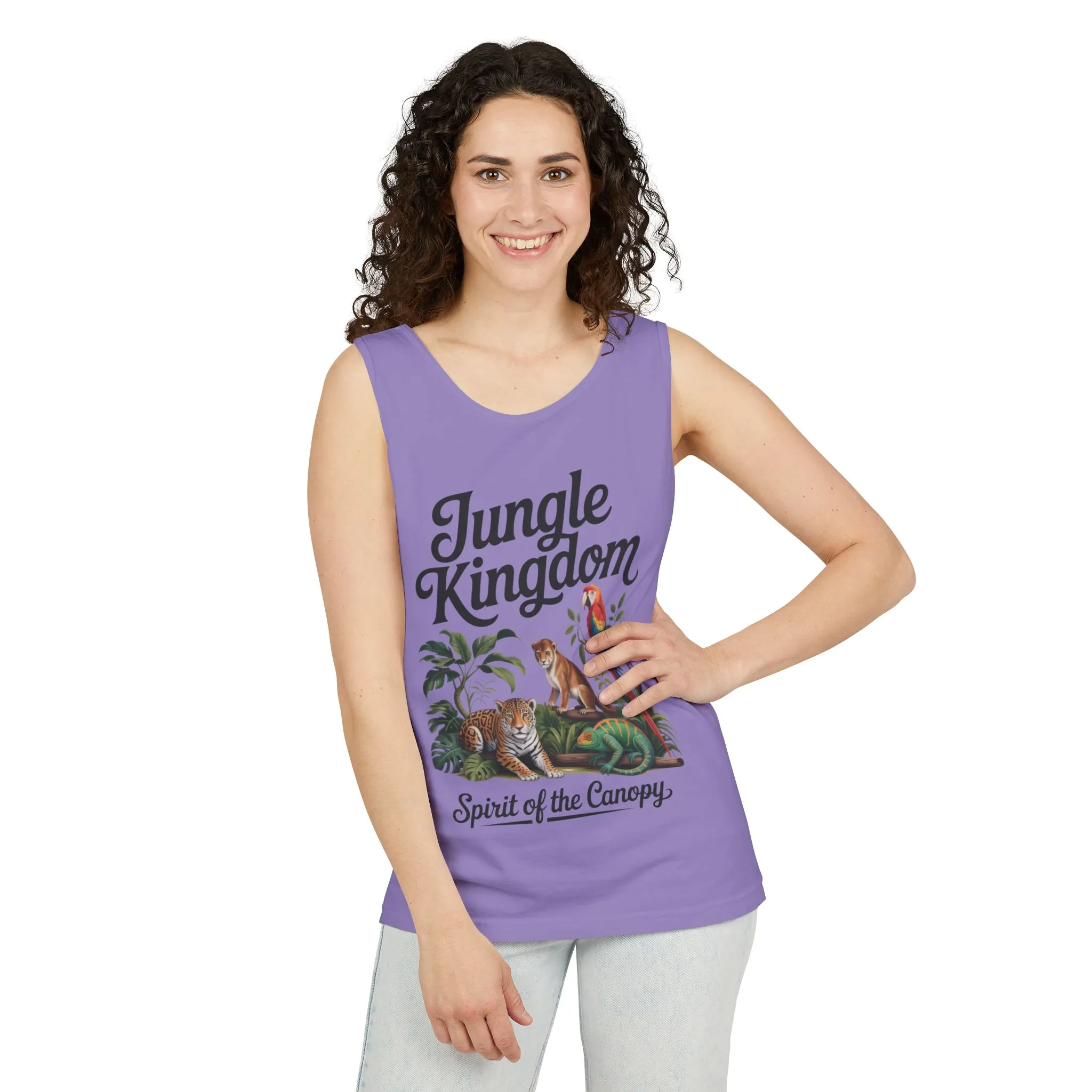 Jungle Kingdom Tank Top, Womens Garment-Dyed Sleeveless Shirt, Spirit of the Canopy Tee, Summer Outfit, Eco-Friendly Casual Wear - Image 28
