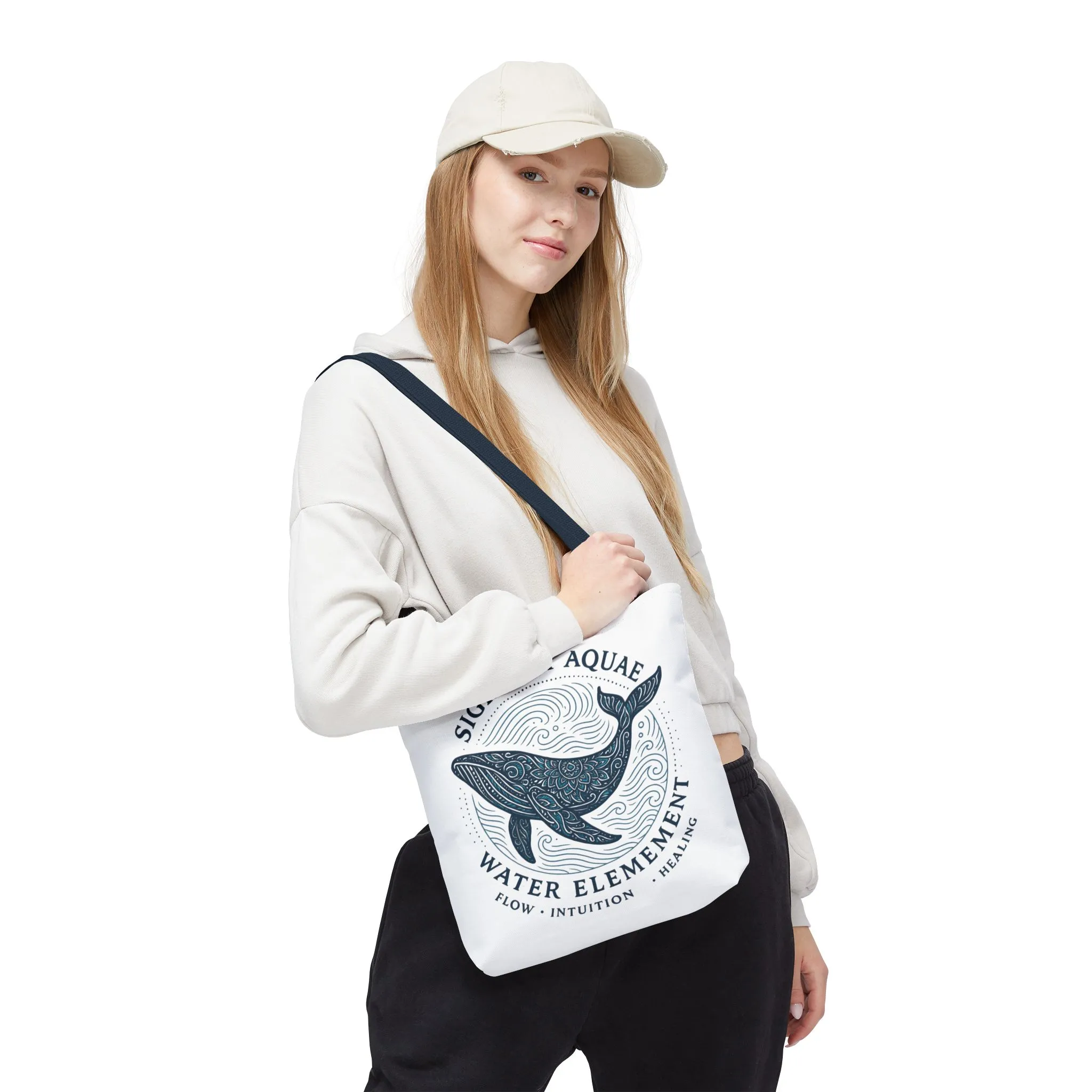 Whale Water Element Tote Bag: Spiritual Gift, Eco-Friendly, Beach Bag, Yoga Accessories, Meditation Essentials, Weekender Bag, Large Bag - Image 10