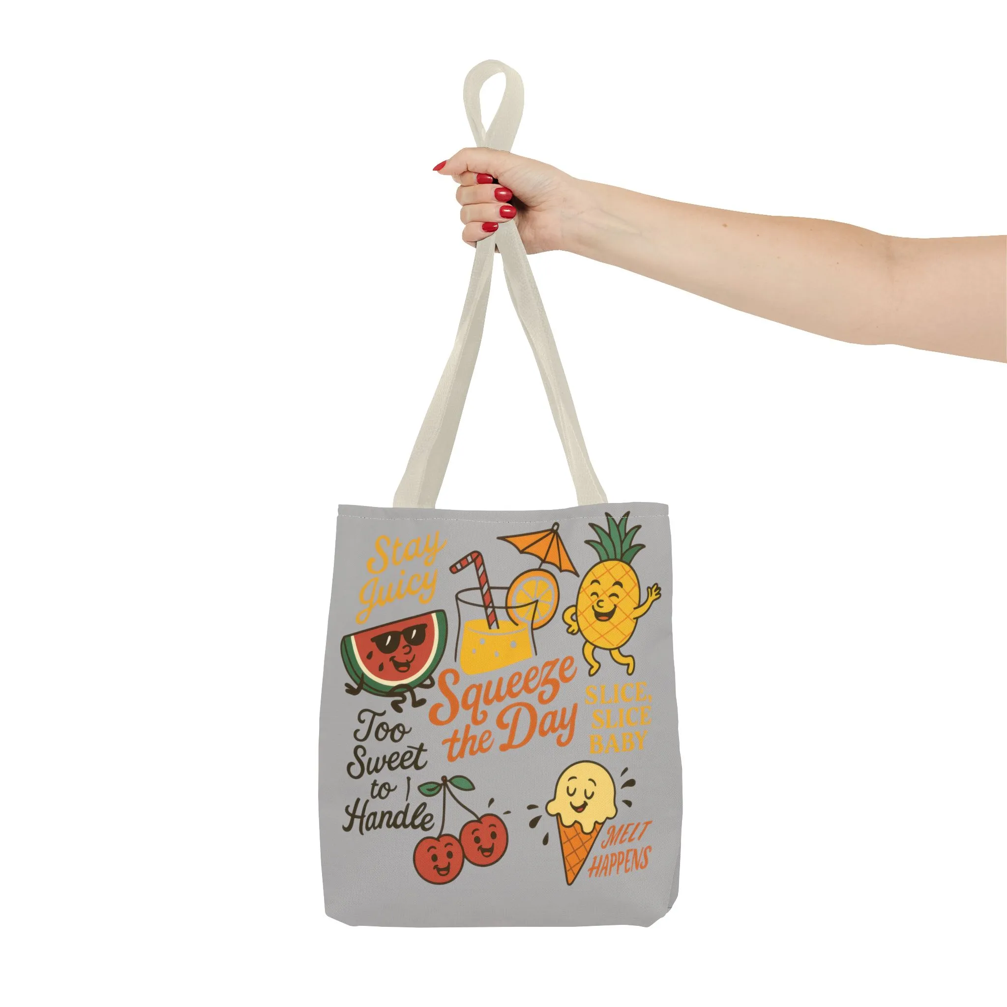 Juicy Summer Tote Bag, Fun Beach Carryall, Perfect for Grocery Shopping, Reusable Market Tote, Cute Gift for Fruit Lovers, Large Tote Bag - Image 9