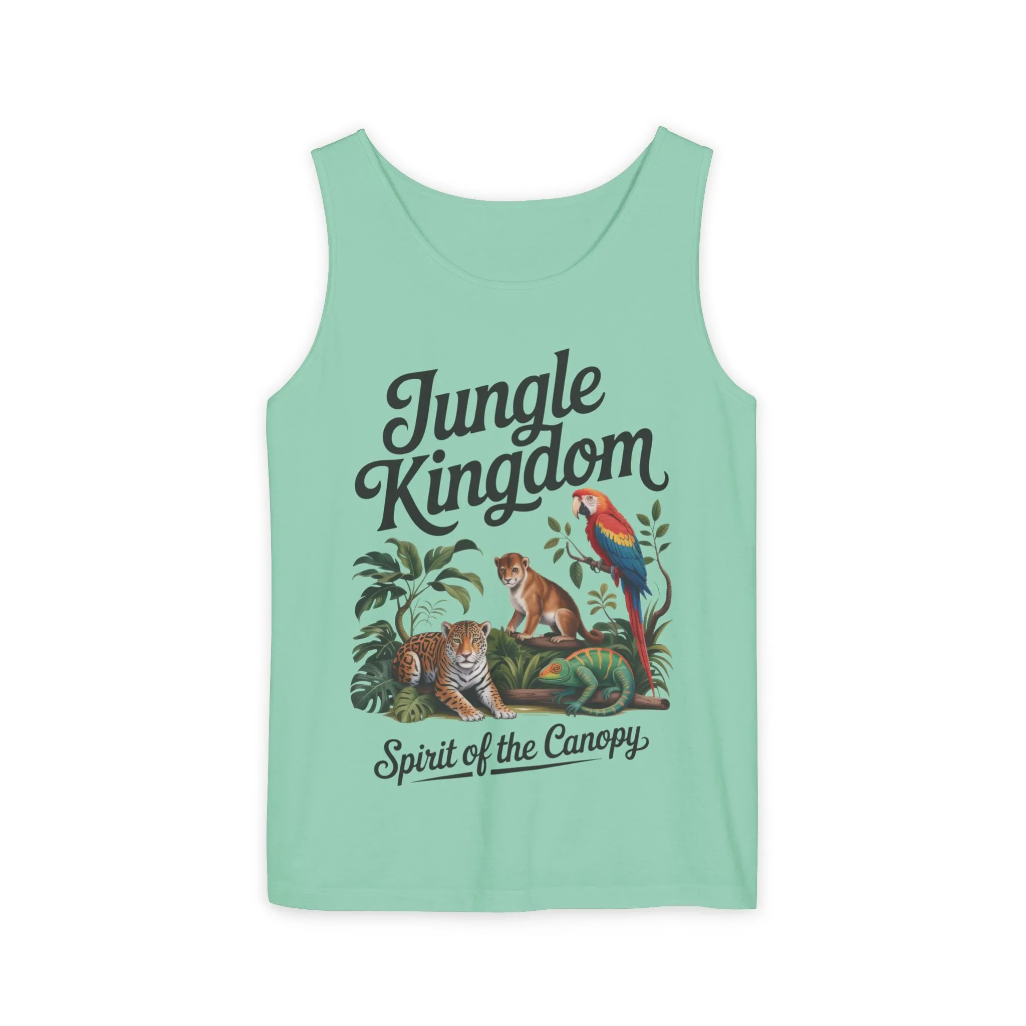 Jungle Kingdom Tank Top, Mens Garment-Dyed Sleeveless Shirt, Spirit of the Canopy Tee, Summer Outfit, Eco-Friendly Casual Wear - Image 23