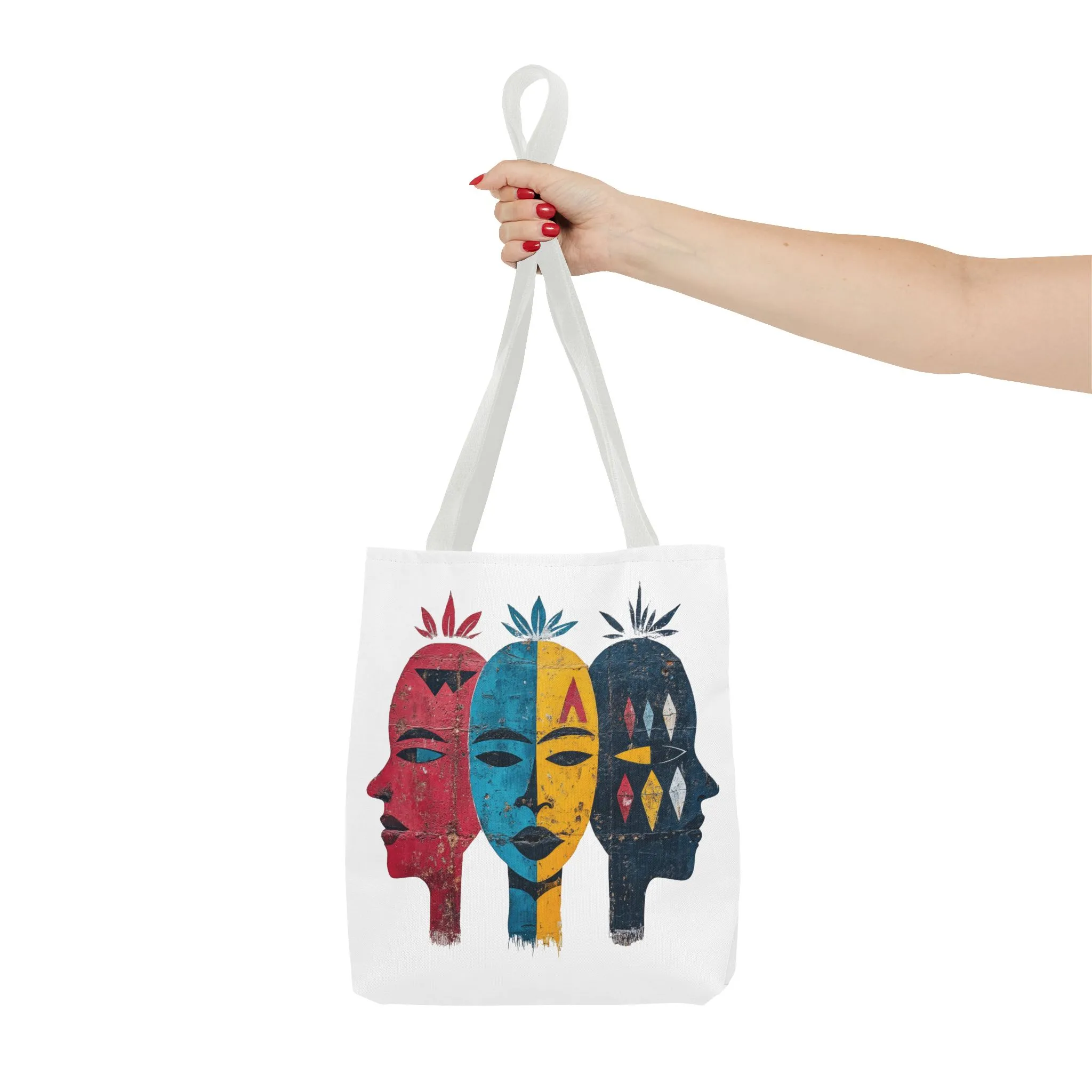 Artistic Tote Bag with Abstract Faces - Bohemian Style, Eco-Friendly Shopping Bag, Gift for Art Lovers, Unique Beach Bag, Festival Accessory - Image 19