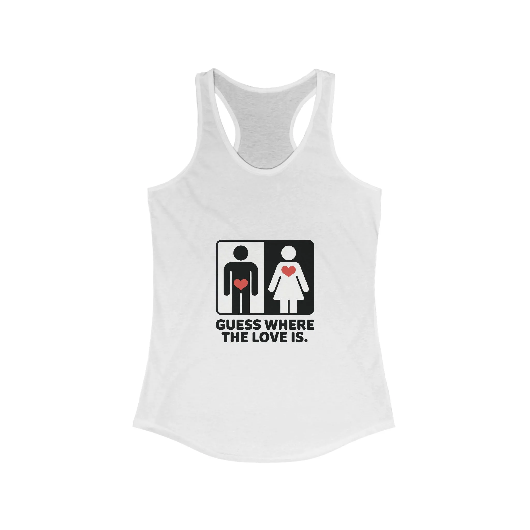 Guess Where the Love Is Womens Tank Top, Funny Shirt for Couples, Gift for Her, Matching Outfits, Love Joke Graphic Workout Tee - Image 3