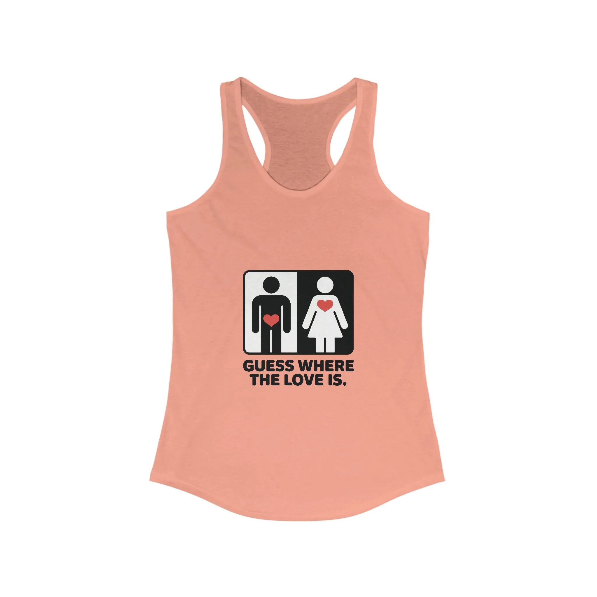 Guess Where the Love Is Womens Tank Top, Funny Shirt for Couples, Gift for Her, Matching Outfits, Love Joke Graphic Workout Tee - Image 5