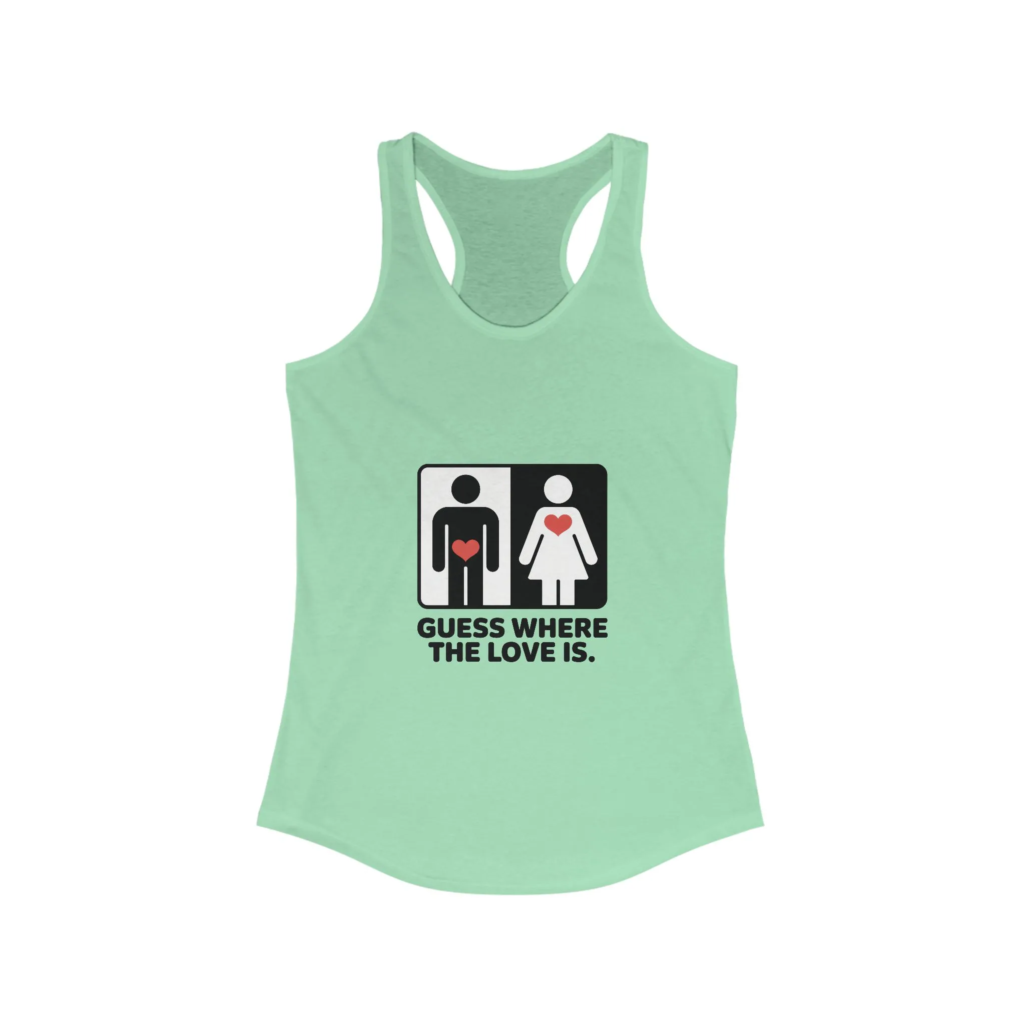 Guess Where the Love Is Womens Tank Top, Funny Shirt for Couples, Gift for Her, Matching Outfits, Love Joke Graphic Workout Tee - Image 9