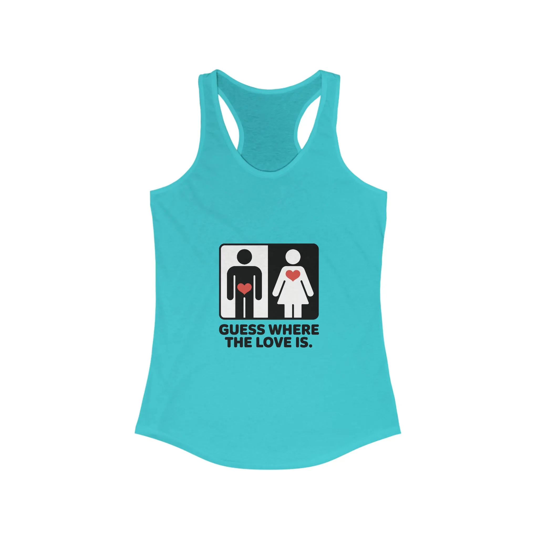 Guess Where the Love Is Womens Tank Top, Funny Shirt for Couples, Gift for Her, Matching Outfits, Love Joke Graphic Workout Tee - Image 11