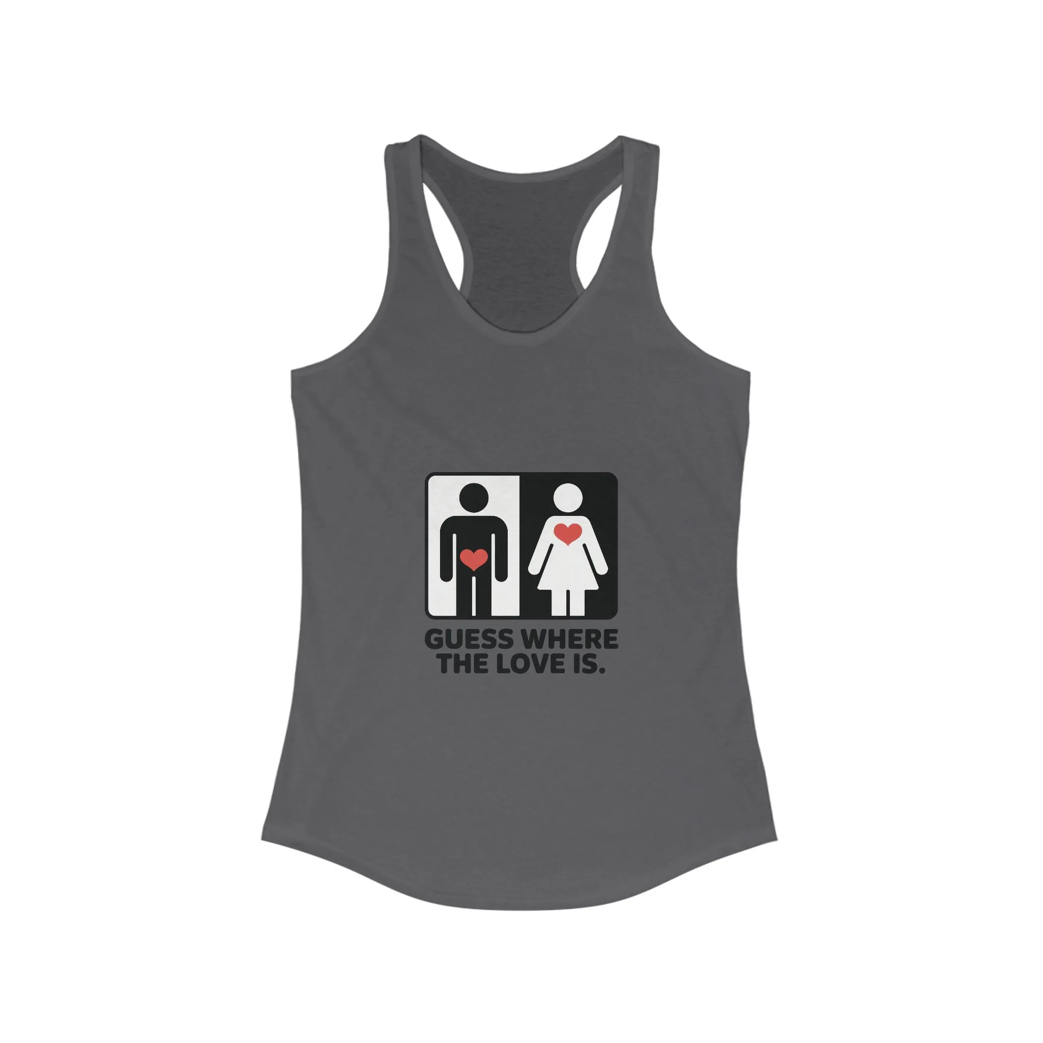 Guess Where the Love Is Womens Tank Top, Funny Shirt for Couples, Gift for Her, Matching Outfits, Love Joke Graphic Workout Tee