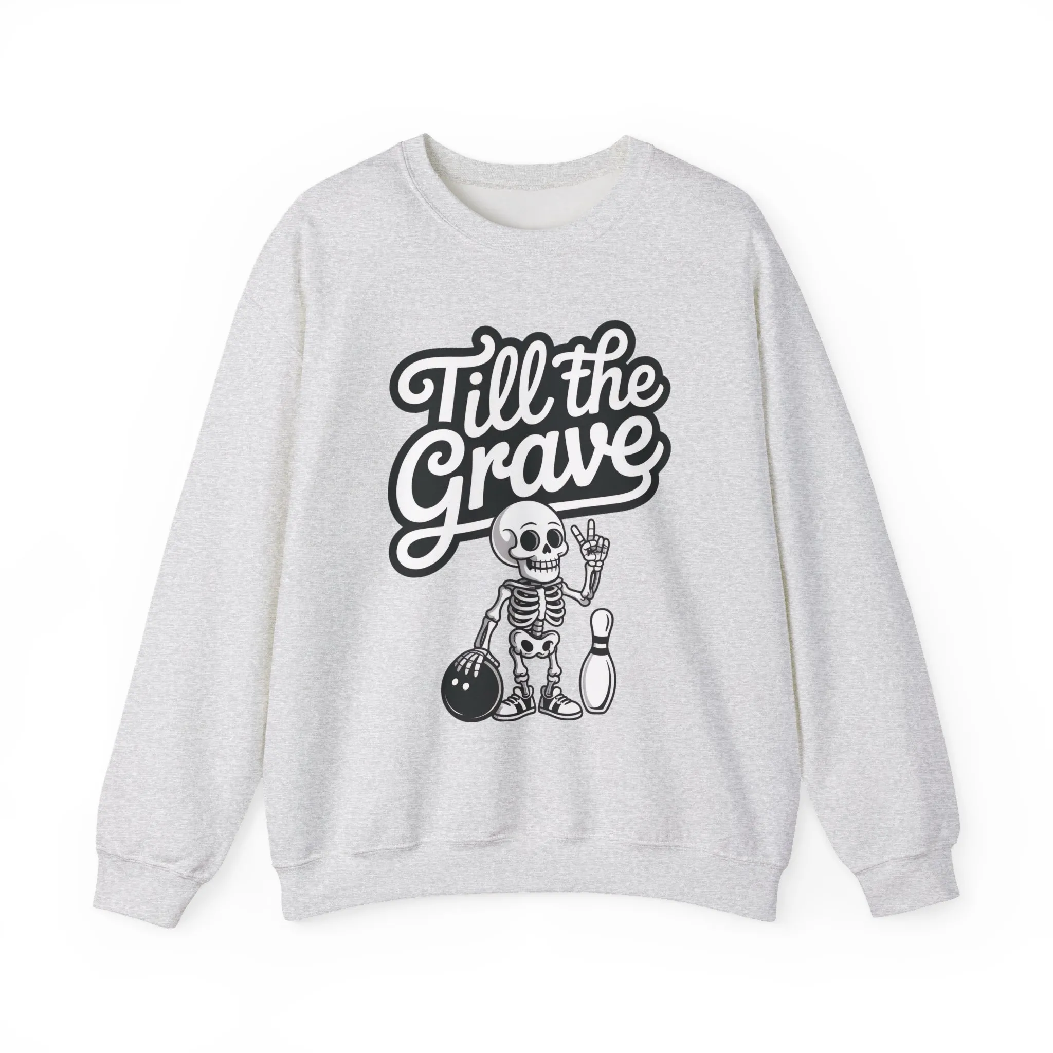 Funny Skeleton Bowling Sweatshirt, Womens Crewneck, Halloween Gift, Casual Wear, Till the Grave Sweatshirt, Bowling Lover Apparel - Image 31
