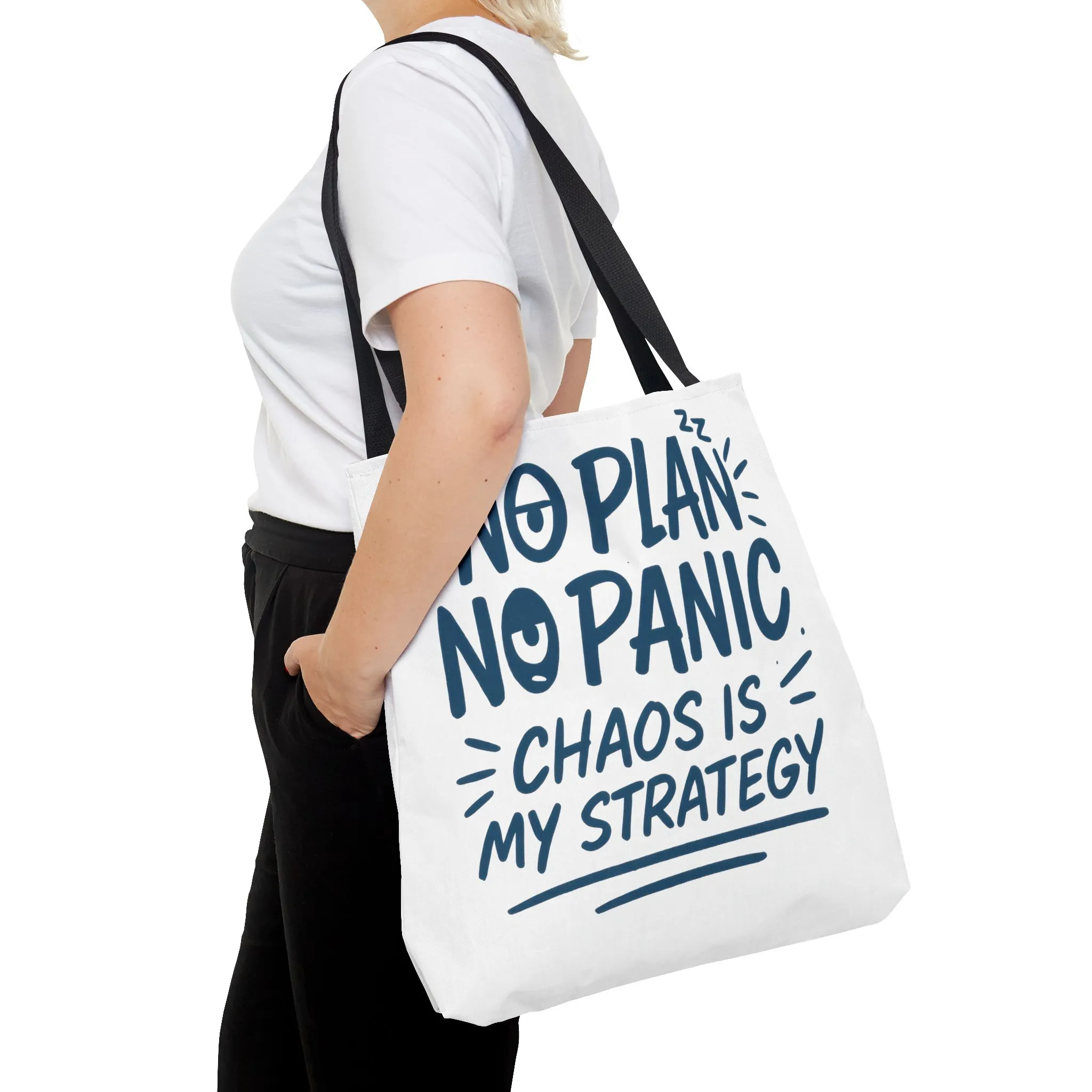 Funny Quote Tote Bag, Reusable Grocery Bag, Gift for Students, Beach Tote, Everyday Tote, Chaos Strategy Bag, Unique Shopping Bag - Image 19