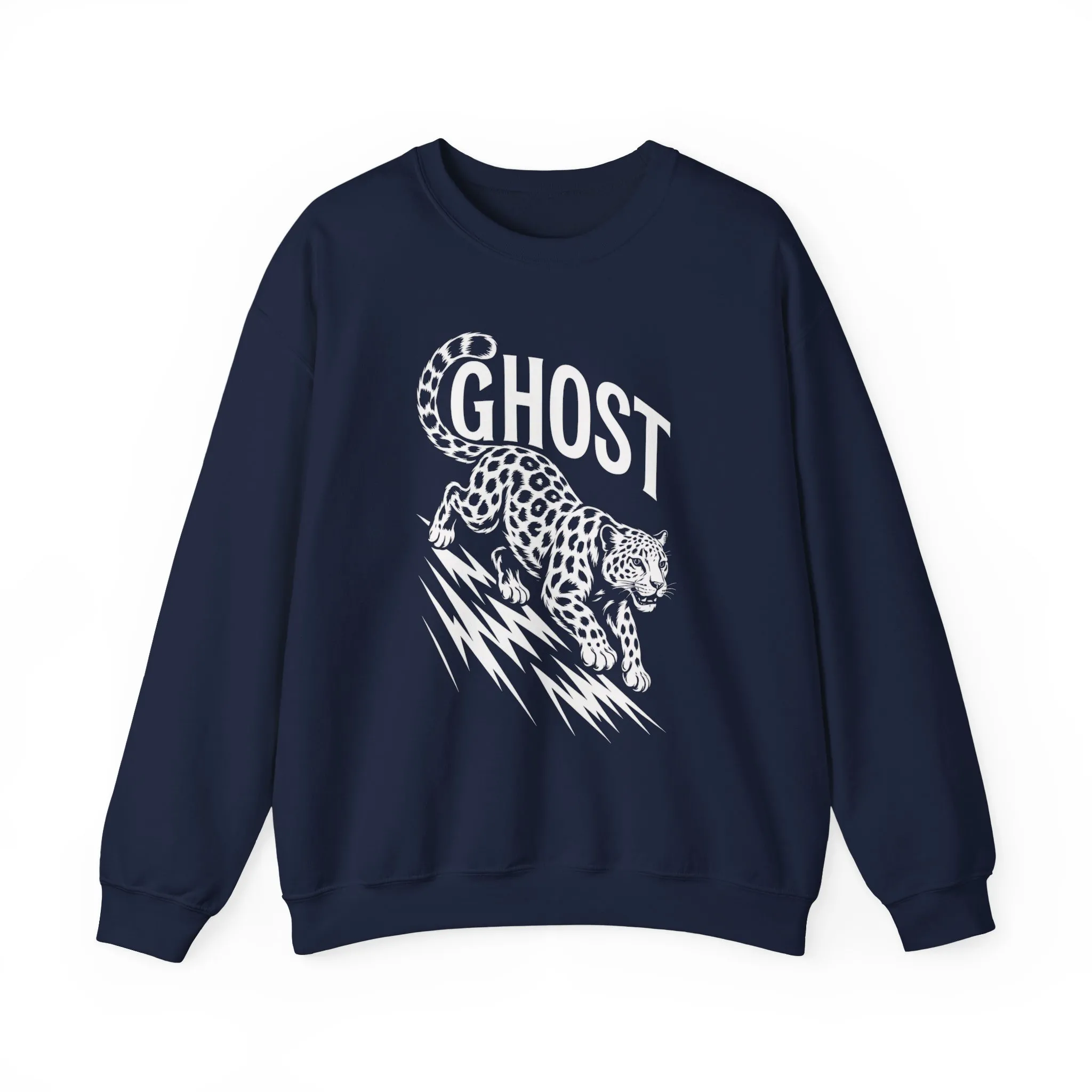 Ghost Leopard Crewneck Sweatshirt, Unisex Fashion, Cozy Casual Wear, Graphic Sweatshirt, Wild Animal Art, Gift for Animal Lovers - Image 25